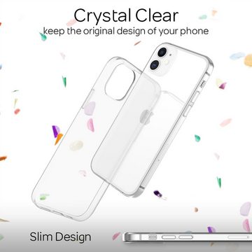Nalia Smartphone-Hülle Apple iPhone 12 Mini, Klare Silikon Hülle / Extrem Transparent / Durchsichtig / Anti-Gelb