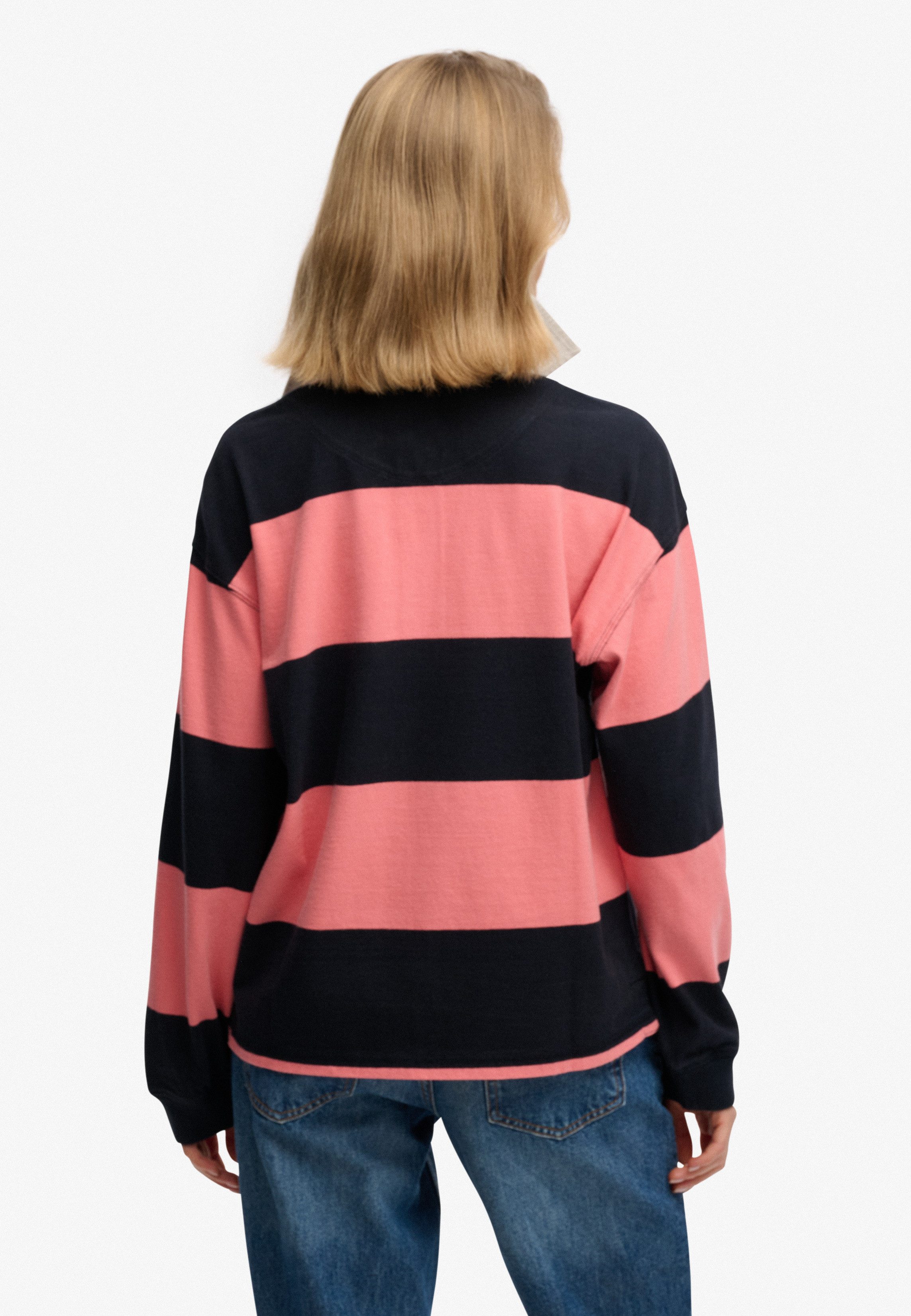 Superdry Langarm-Poloshirt HERITAGE STRIPE RUGBY TOP