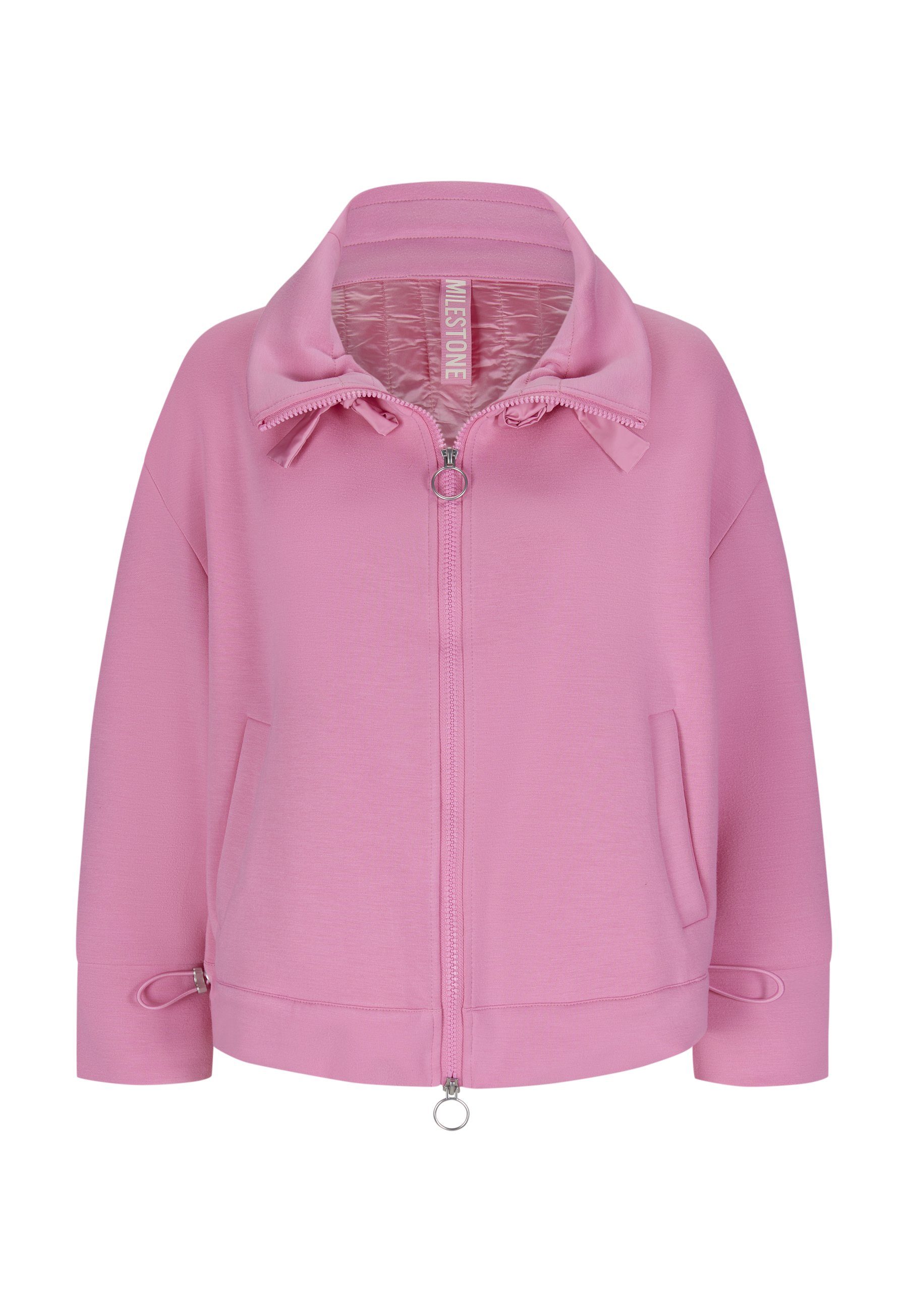 Milestone Sweatjacke MSCary mit Zwei-Wege-Reißverschluss Pink