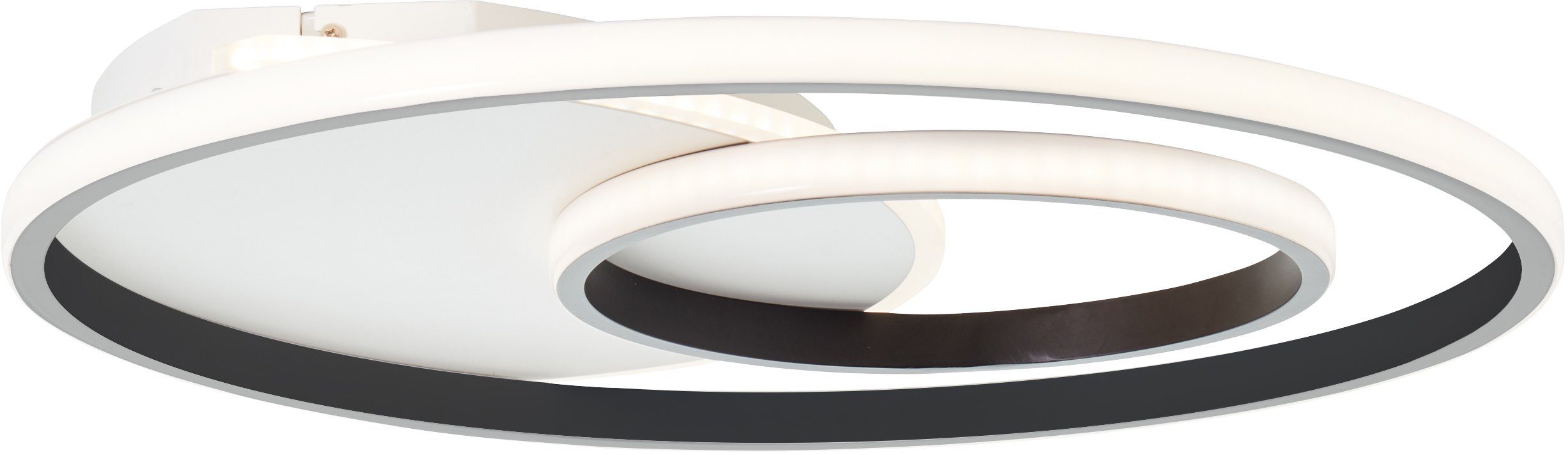 Deckenleuchte Lampe, Brilliant Merapi, Merapi weiß/schwarz, 51x51cm LED Deckenleuchte 3000K, Metall/Kunststof
