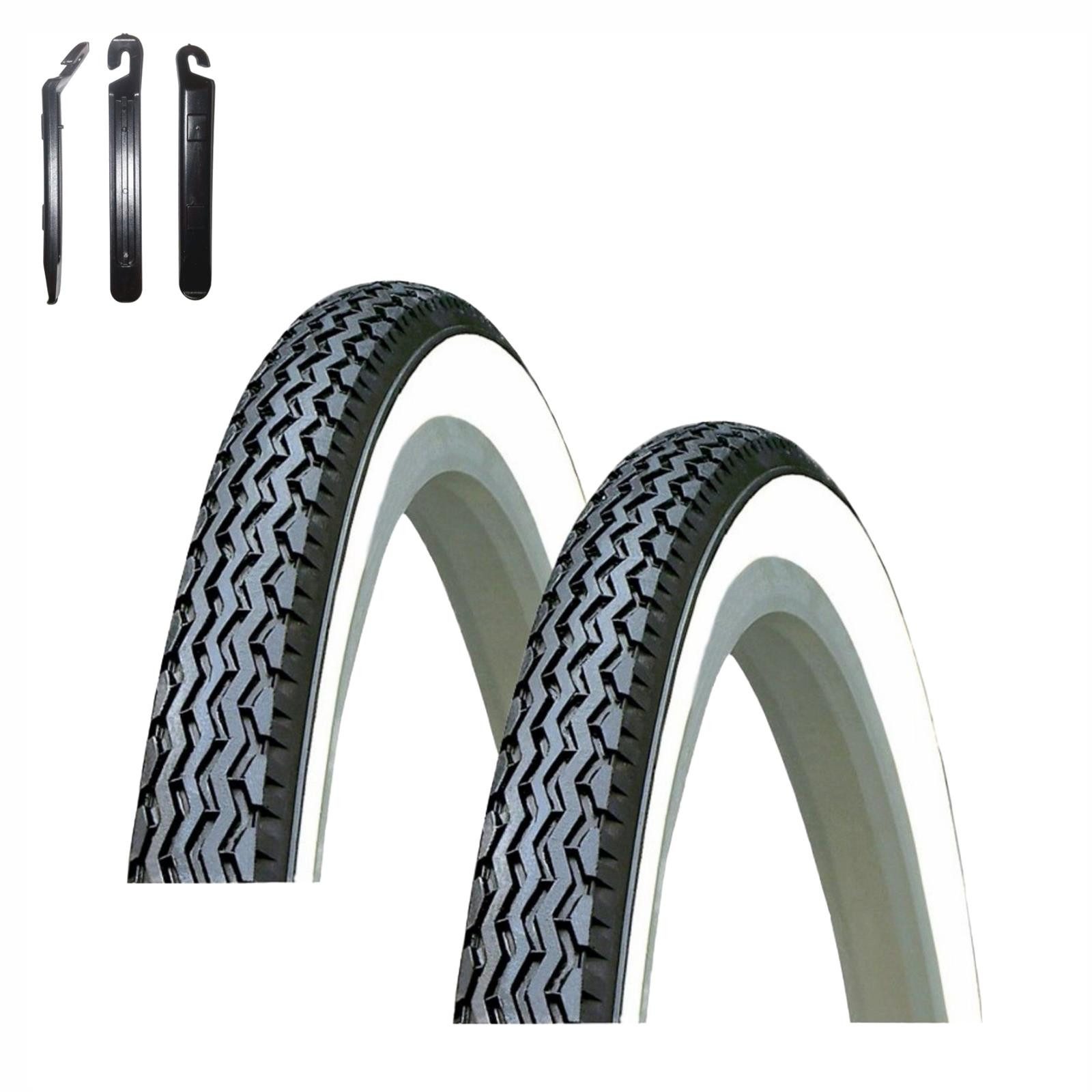 maxxi4you Fahrradreifen 2 x Kenda K-133 Fahrradreifen 37-590 (26 x 1 3/8) Schwarz/Weiß inkl RH