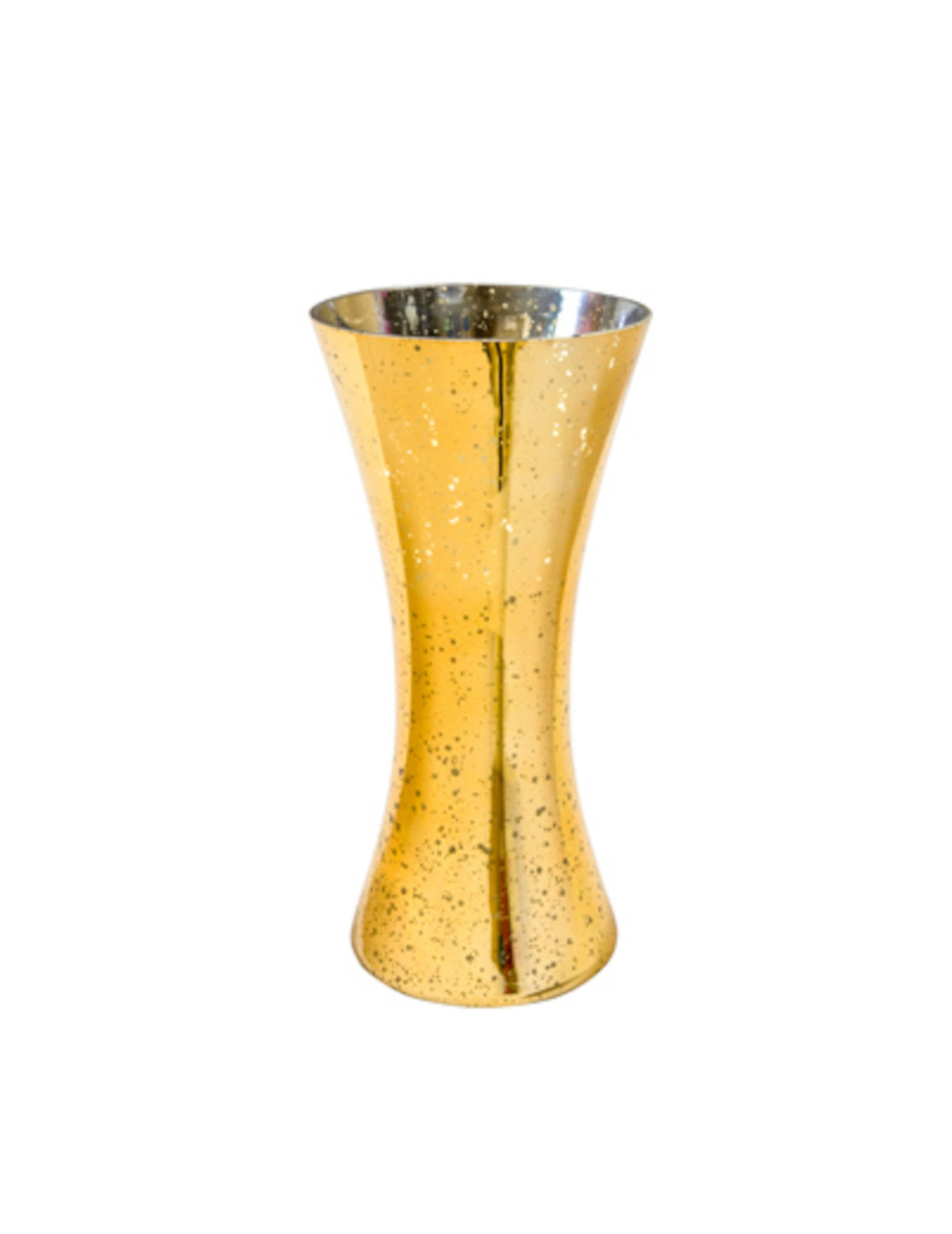 Kostüm Gebogene Festtags-Vase goldfarben 25 x 10 cm