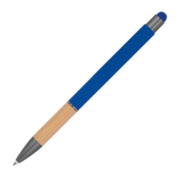 Livepac Office Kugelschreiber Touchpen Kugelschreiber mit Griffzone aus Bambus / Farbe: blau