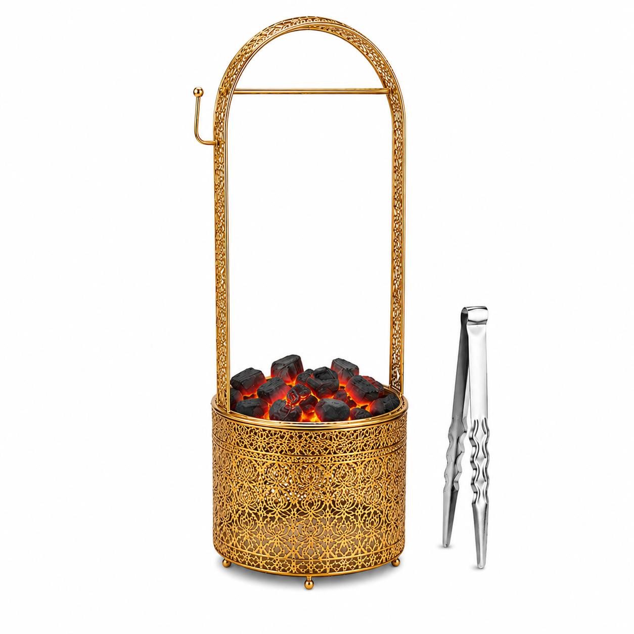 BAYLI Kohlekorb Bayli Shisha Kohlebehälter mit [Gratis] Kohlezange, 52,5 cm Kohlekorb