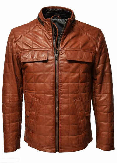 Zimmert Leather Lederjacke Colin gesteppte Winterjacke, mit Bicolor- Details