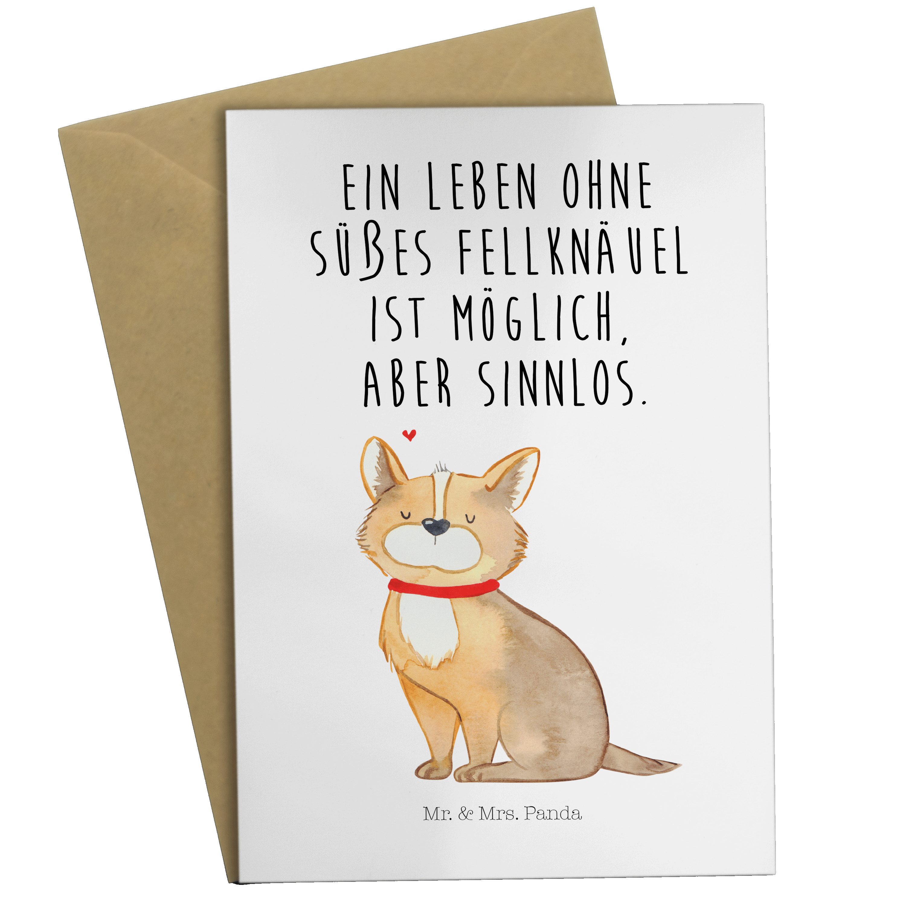 Mr. & Mrs. Panda Grußkarte Hundeglück - Weiß - Geschenk, Hundemama, Klappkarte, Hundeliebe, Hoch