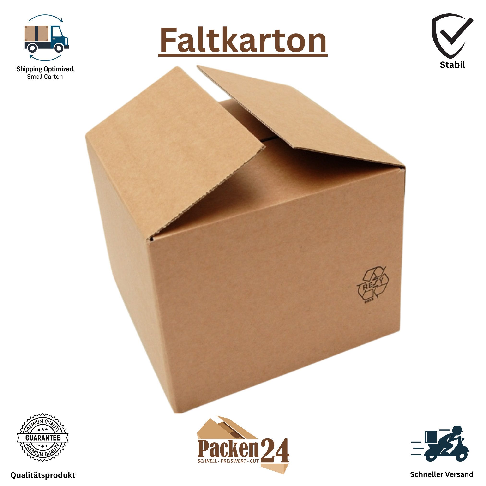 Versandkarton Faltkarton 200 x 195 x 150 mm Versandkarton einwellig