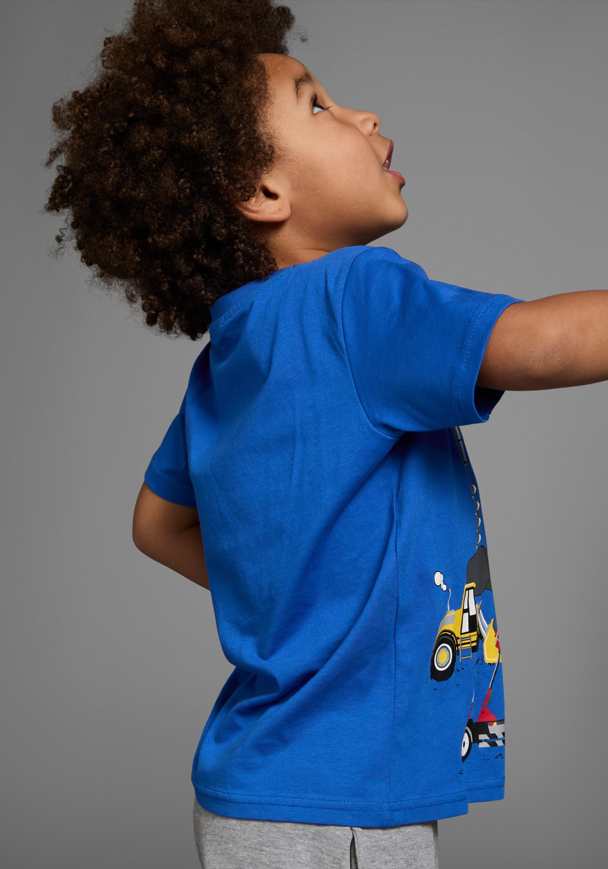 KIDSWORLD T-Shirt mit coolen BAUMASCHINEN Print Kurzarm, Basic-Passform, bedruckt, Rundhalsausschnitt
