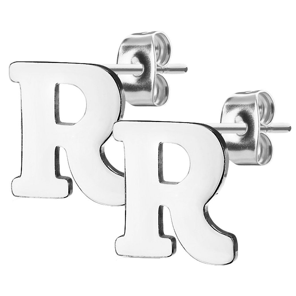Paar Ohrstecker Ohrringe Buchstaben Alphabet Edelstahl Silber Ohrstecker Stecker