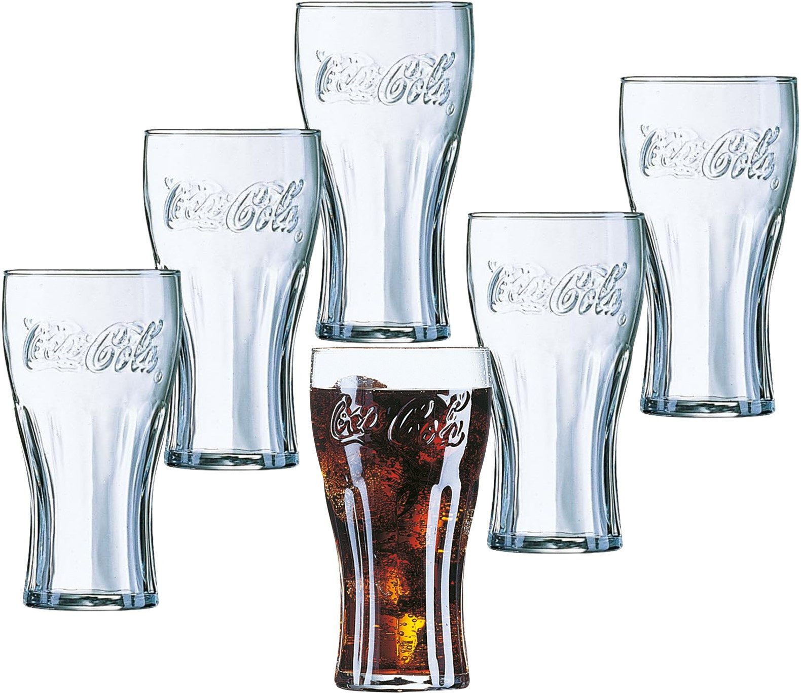 Tumbler-Glas Coca-Cola Contourgläser 27cl - 0,2L geeicht - 6 Stück
