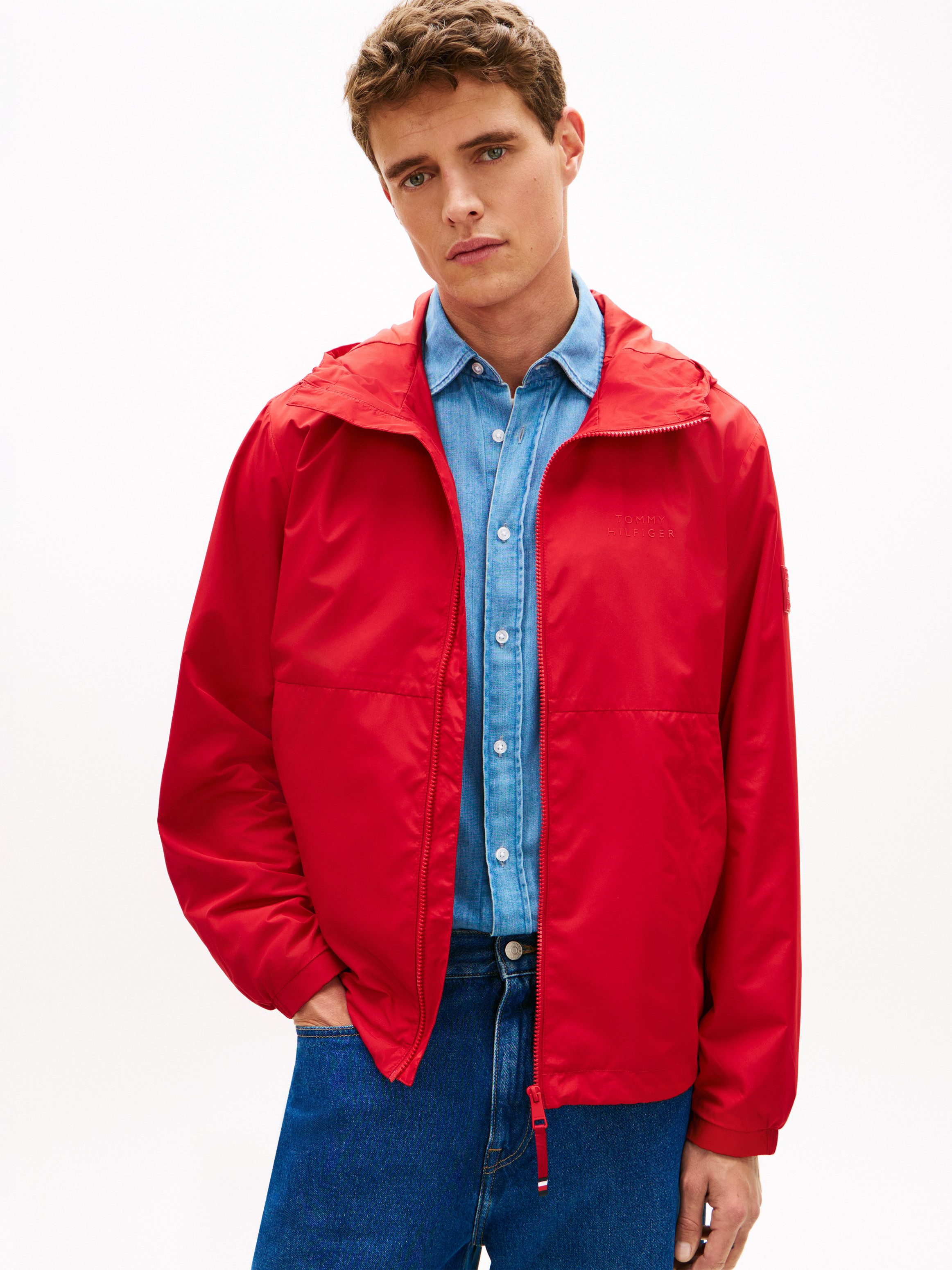 Tommy Hilfiger Allwetterjacke BRANDED HOODED Windjacke Fahrradjacke Packabl günstig online kaufen