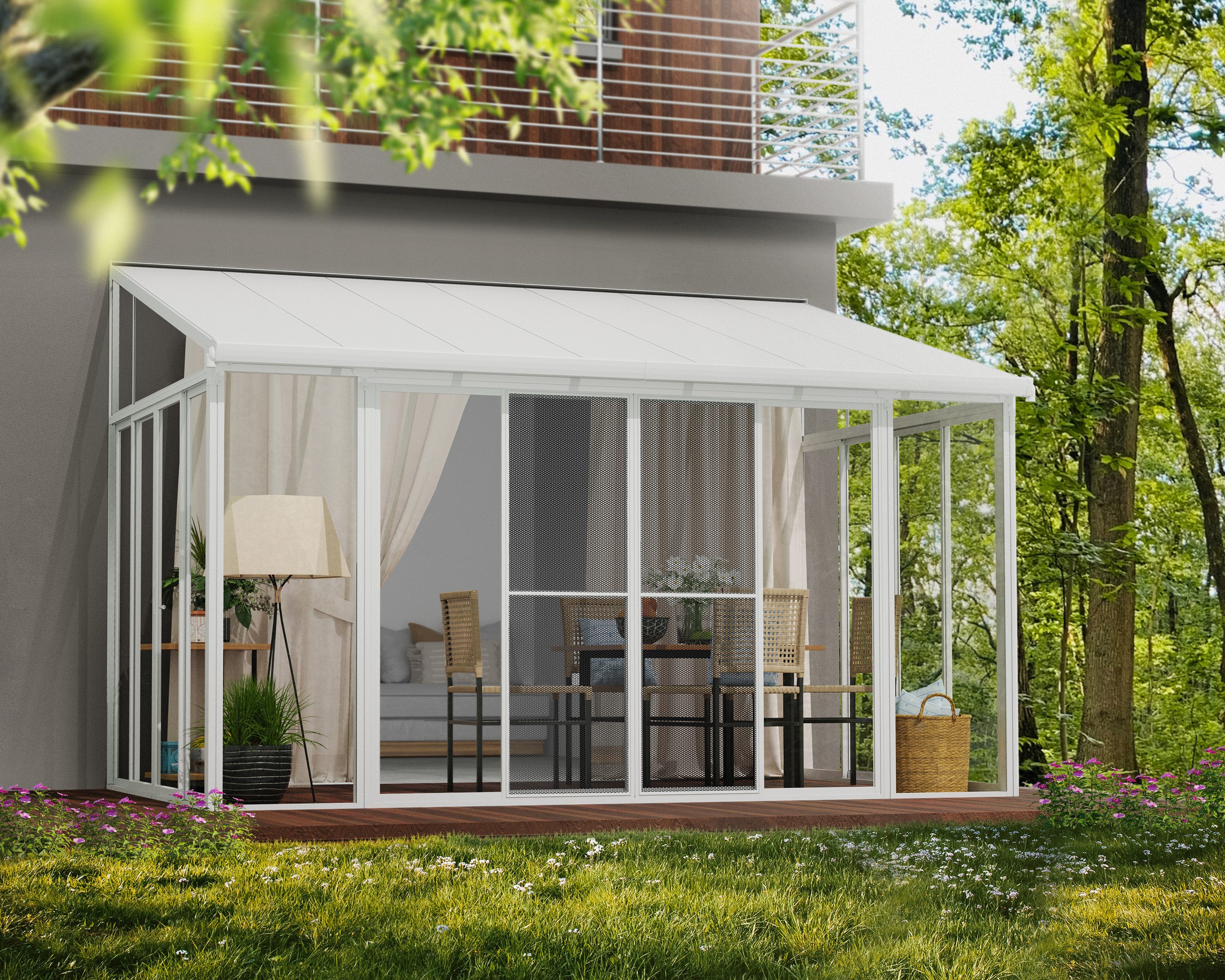 Palram - Canopia Terrassendach San Remo Alu Wintergarten, BxT: 205x137 cm, Polycarbonatverglasung