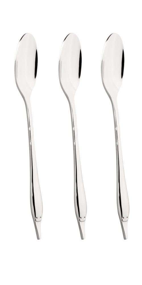 Mulex Ложка для їжі з пальців Mini - Besteck, Löffel Set, hochglanzpoliert (3 Stück), innovatives Besteck für Fingerfood und Tapas