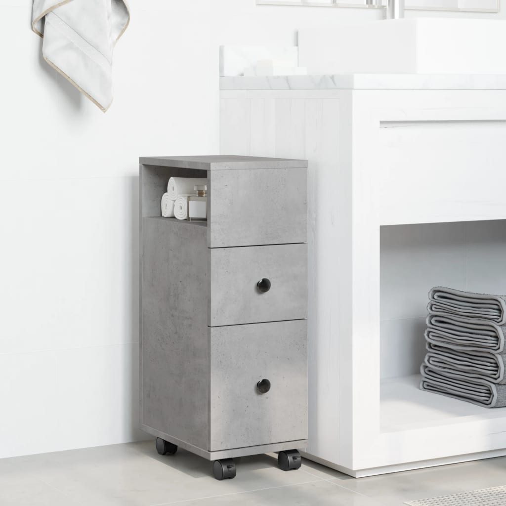 vidaXL Fächerschrank Badschrank Schmal mit Rollen günstig online kaufen