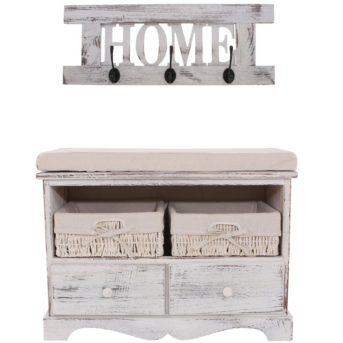 MCW Kommode Garderobe-S (Set, 2er), Waschbar, Garderobe mit 6 Aufhängungsmöglichkeiten