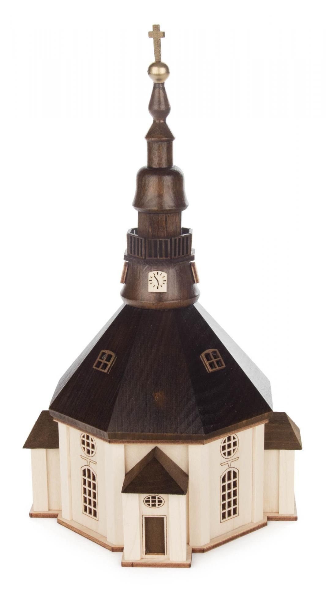 Dregeno Erzgebirge Weihnachtshaus Lichterhaus Seiffener Kirche OHNE Leuchtmittel Höhe 220mm NEU