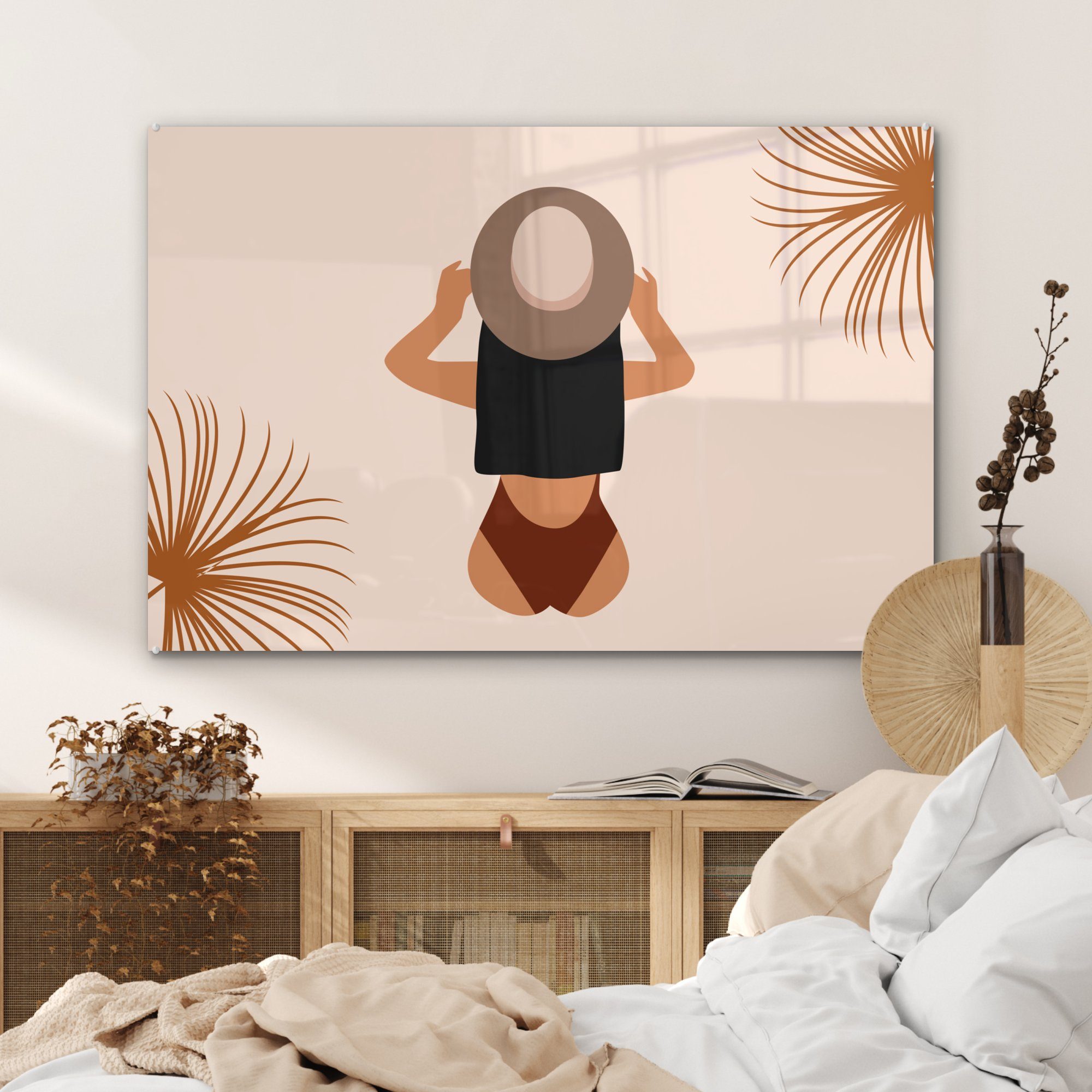 Sommer Acrylglasbild Schlafzimmer Kleidung, - Wohnzimmer - & St), Frauen MuchoWow Acrylglasbilder (1