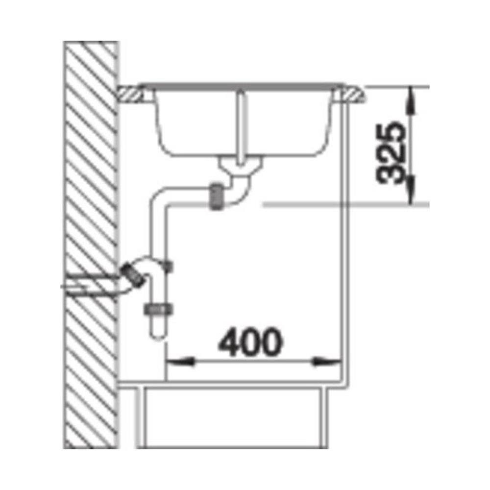Blanco stainless steel sink TIPO 45 S, natural finish, with remote drain control, 86/50 cm
