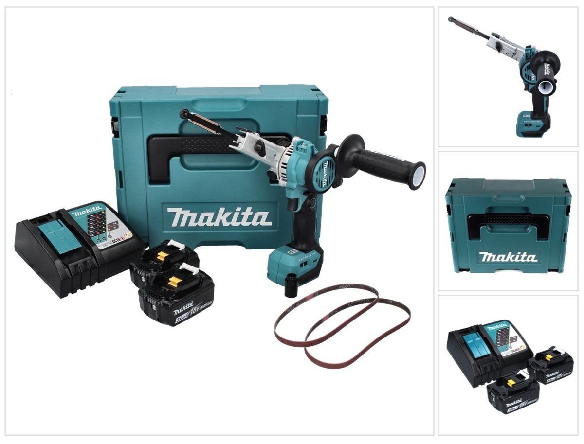 Makita Bandschleifer DBS 180 RFJ Akku Bandfeile 18 V 9 x 533 mm Brushless + 2x Akku 3,0 Ah