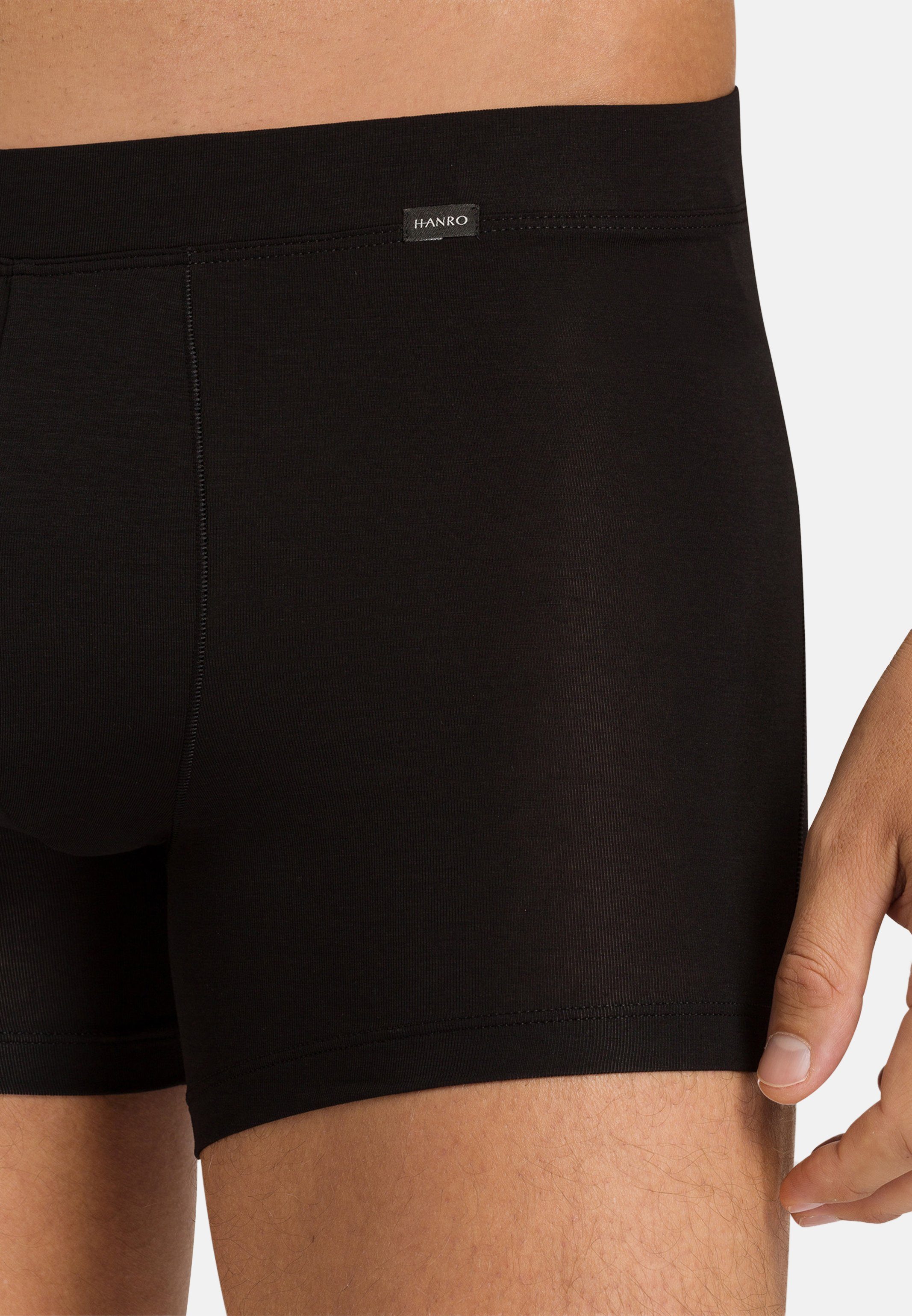Hanro Lange Unterhose (1-St) - - Pant Short / Eingriff Natural Long Ohne Deep Black Function