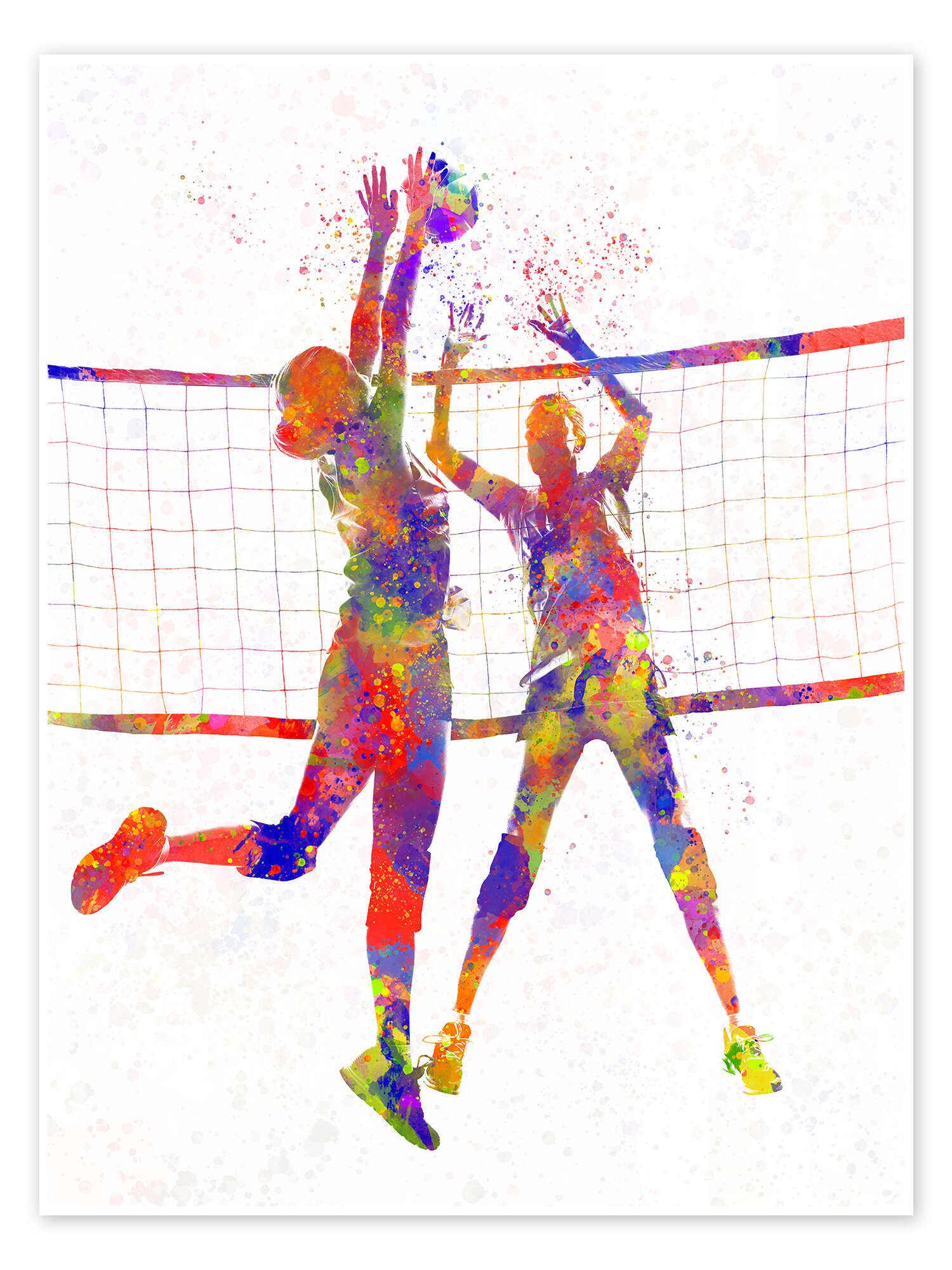 Posterlounge Wandbild Zwei Volleyballspielerinnen I, nobelart, erhältlich als Poster, Leinwandbild, Wandsticker oder Acrylglasbild
