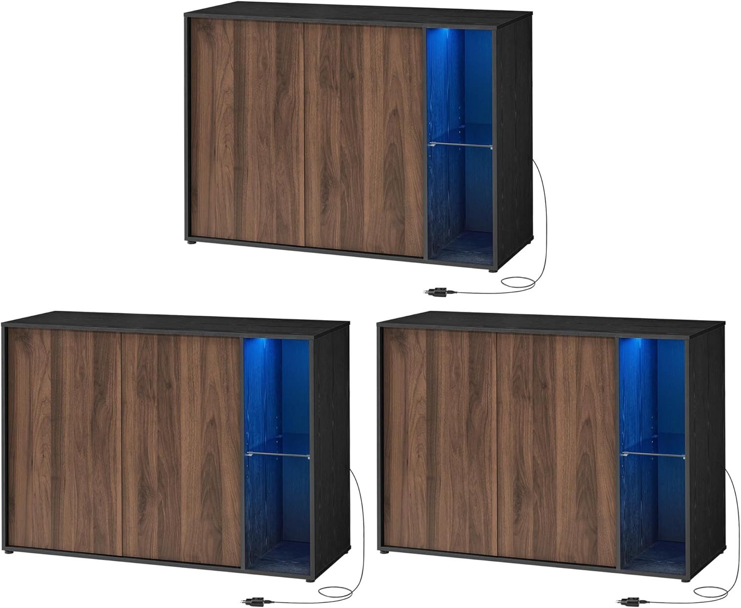 SONGMICS HOME Sideboard Aufbewahrungsschrank mit Beleuchtung, Werkzeuglose günstig online kaufen