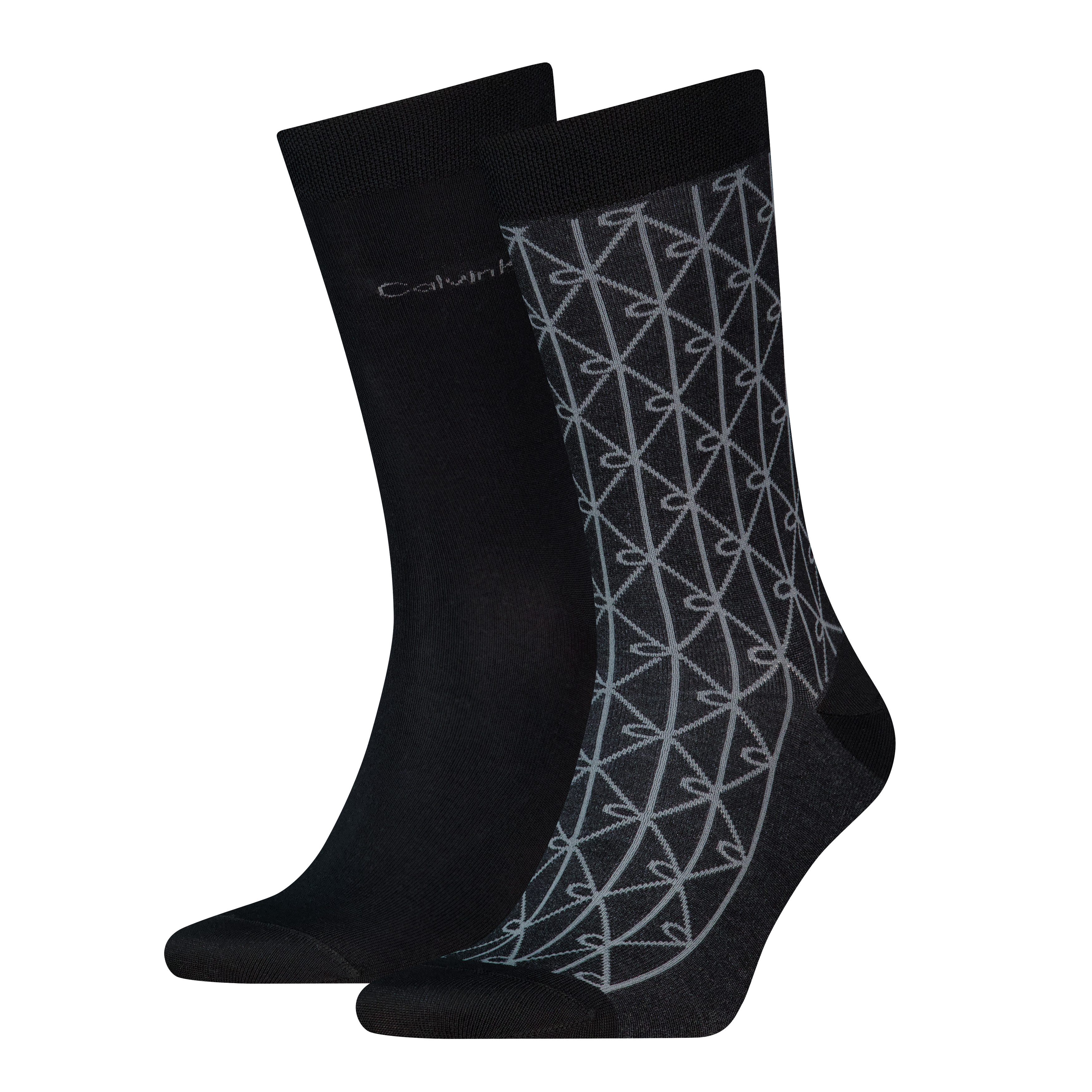 Calvin Klein Socken CK MEN SOCK EMBLEM AOP (2 Paar) mit Komfort-Bund, Cotton-Mix, elastisch