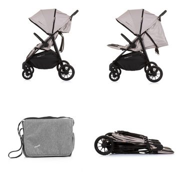 Chipolino Geschwisterwagen Zwillingskinderwagen Top Stars, 77 cm breit, Wickeltasche, Fußsack