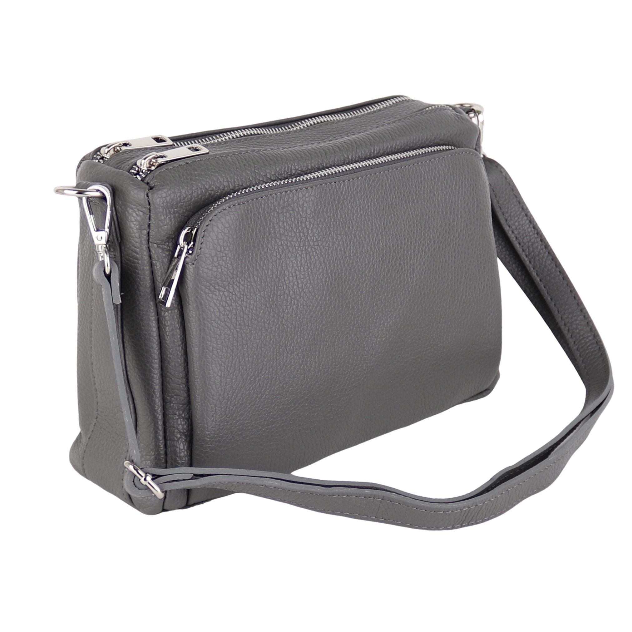Umhängetasche Damen, Echtleder, Leder, Made in Italy, Mittelgroß