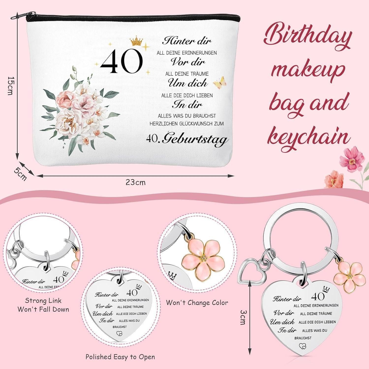 LuxusKollektion Kosmetiktasche Geburtstagsgeschenk Frauen 40 Kosmetiktasche Socken 40 Jahre