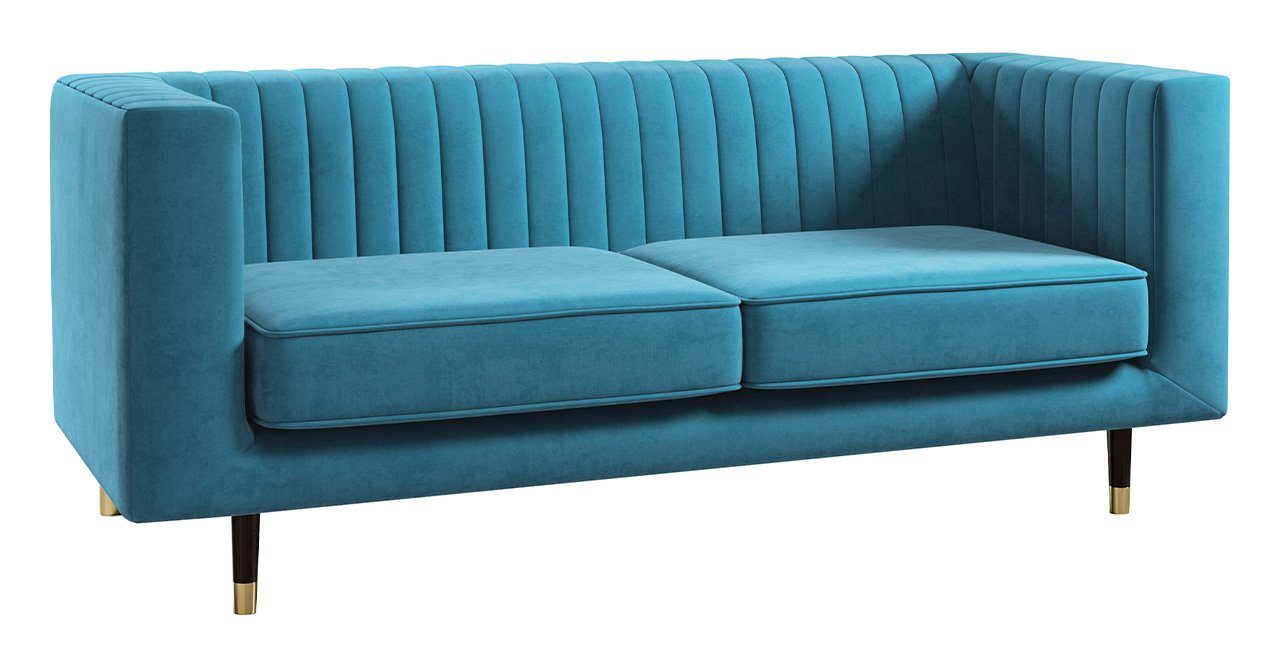für MÖBEL Hellblau ELMO Ein Kronos Stil, Dreisitzer-Sofa, MKS hohen Beinen, mit Wohnzimmer 3, Sofa Modern