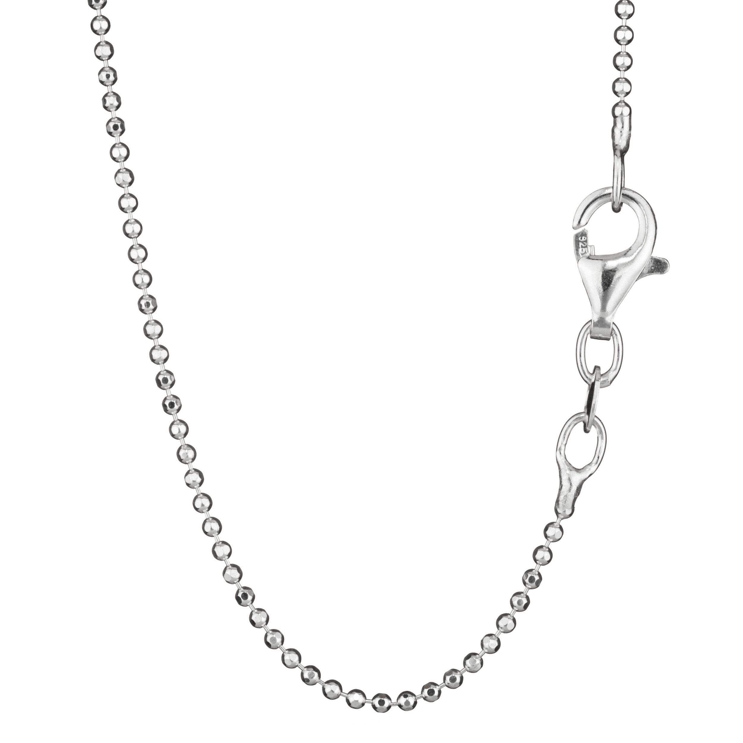 NKlaus Silberkette Collier 60cm Kugelkette diamantiert günstig online kaufen