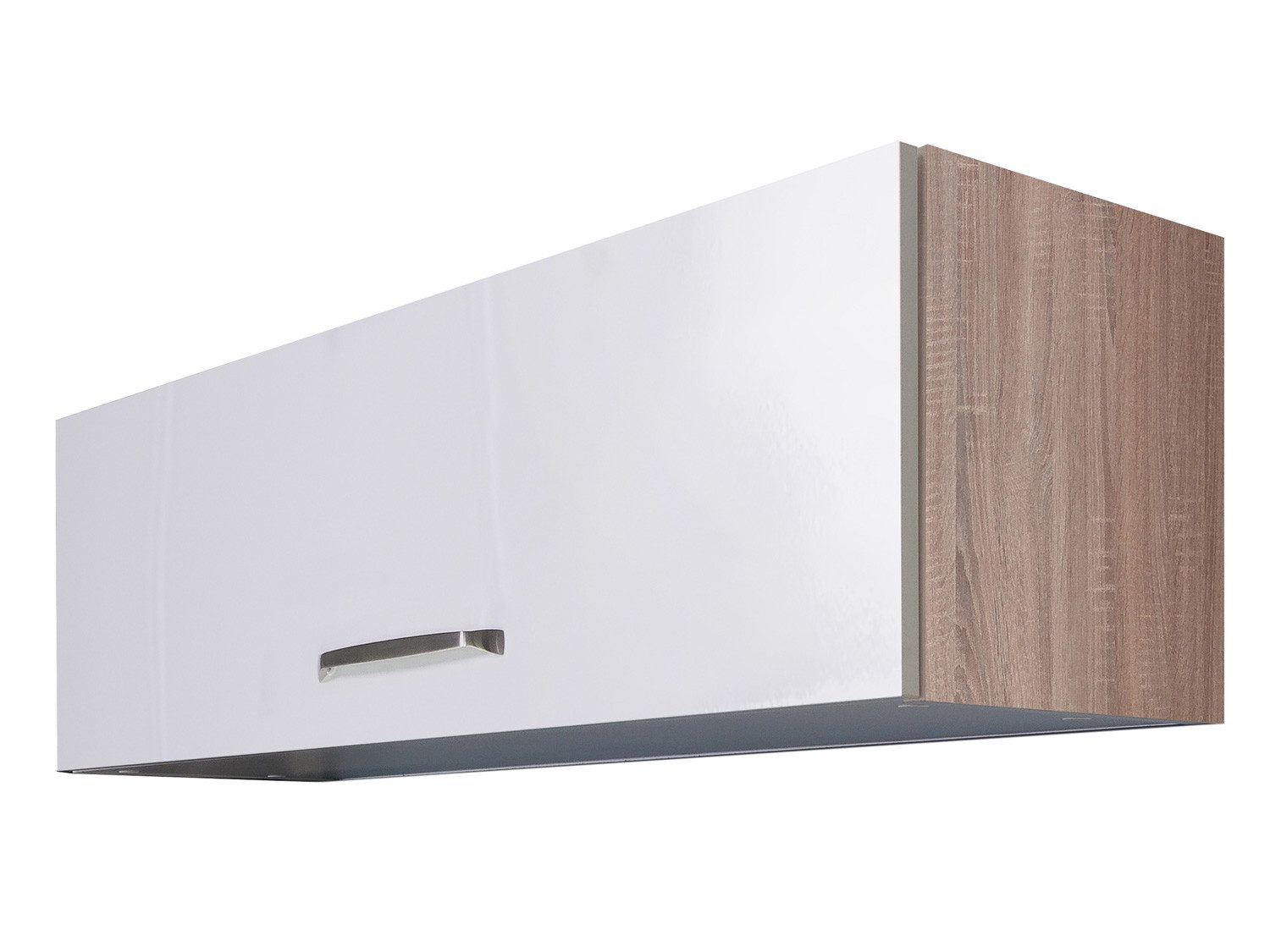 Flex-Well Kurzhängeschrank Kurzhängeschrank Küche - 100 cm breit - Hochglanz Weiß Sonoma Eiche