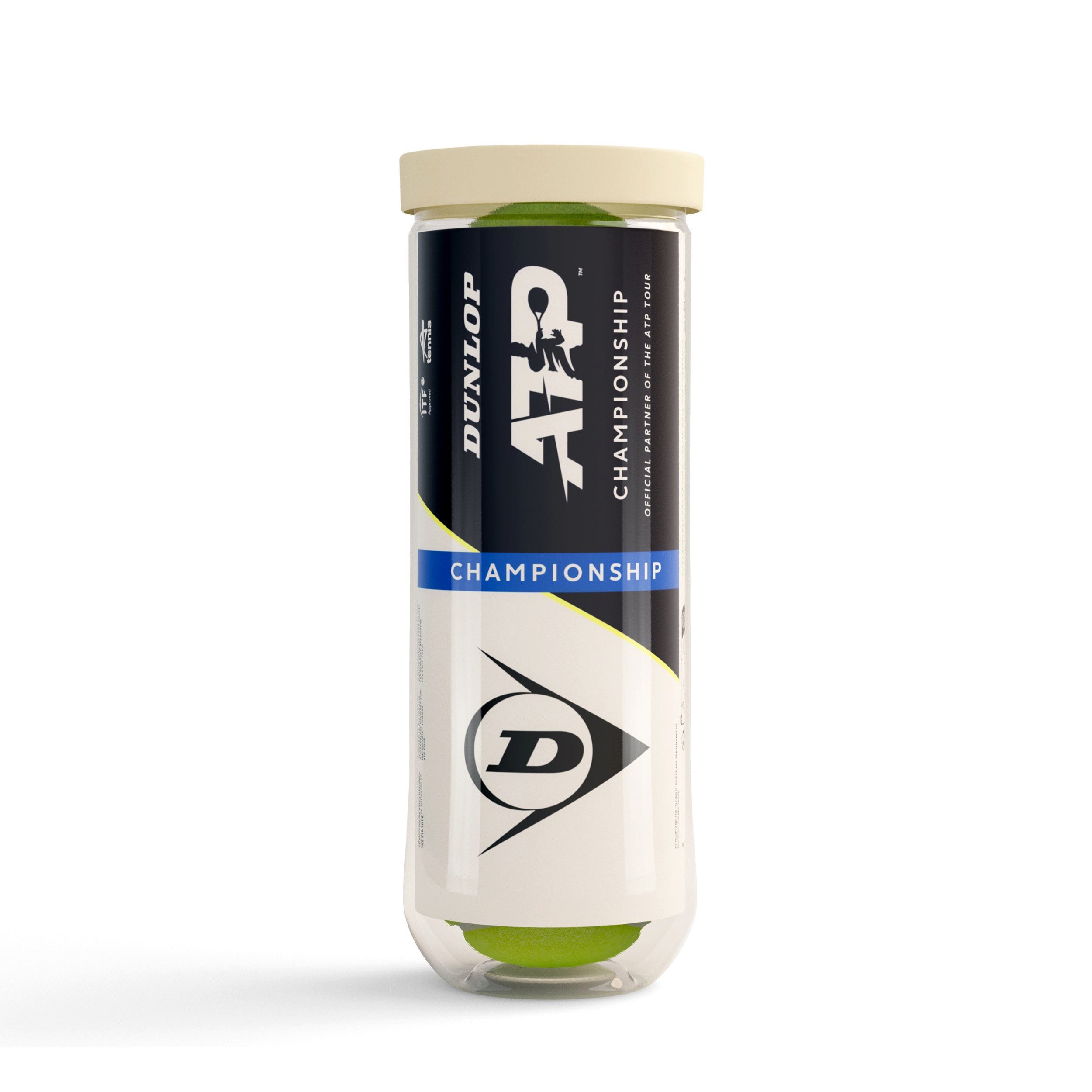 Dunlop Tennisball ATP Championship - 3 Tennisbälle - Innendruckball - (3er Dose)