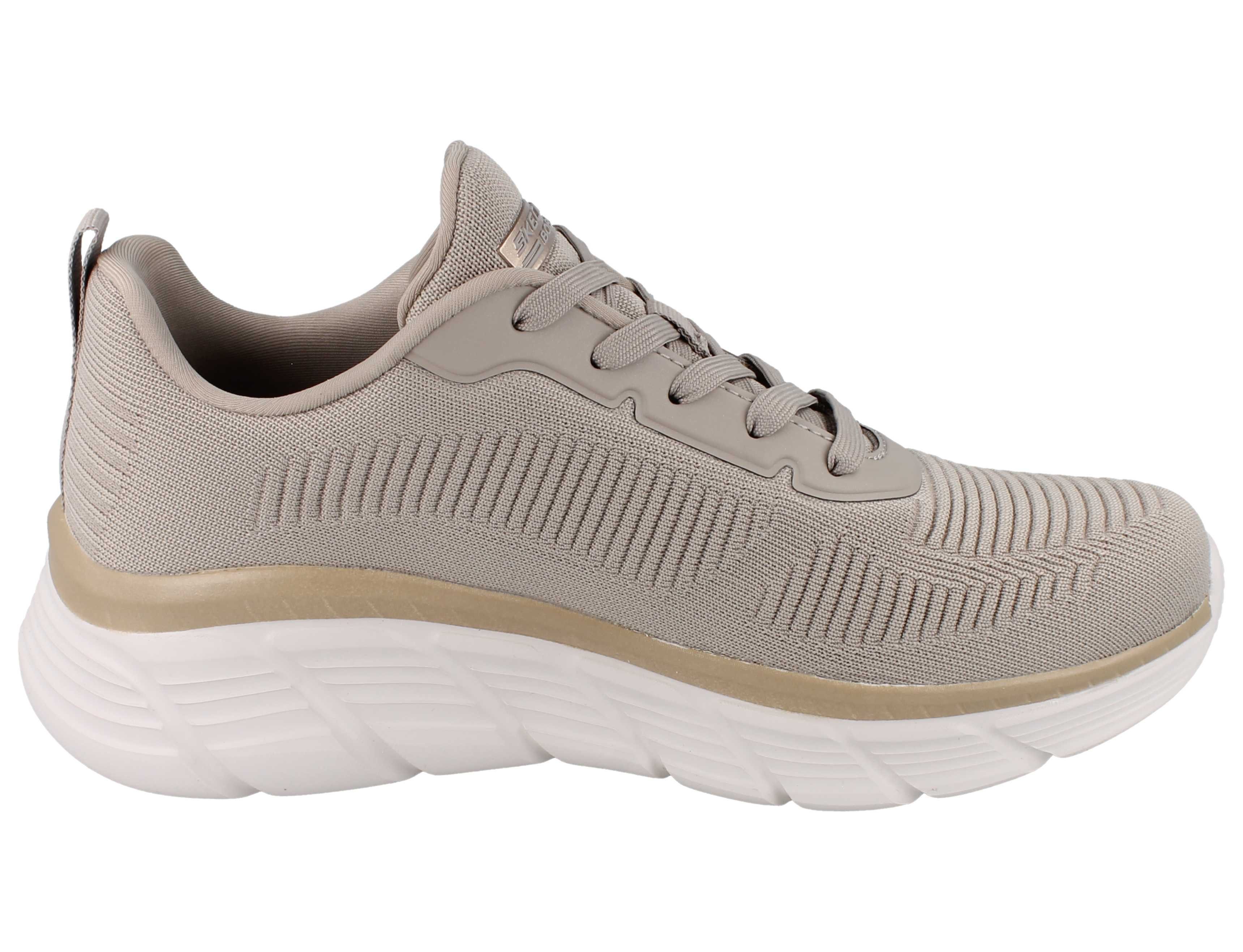 Skechers SKECHERS Bobs Flex Flying Damen Sneaker beige gold Textil vegan - Slipper Atmungsaktiv