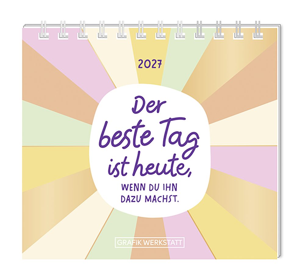 Grafik Werkstatt Tischkalender Grafik-Werkstatt Mini-Kalender/Tischkalender 2027, Spiralbindung