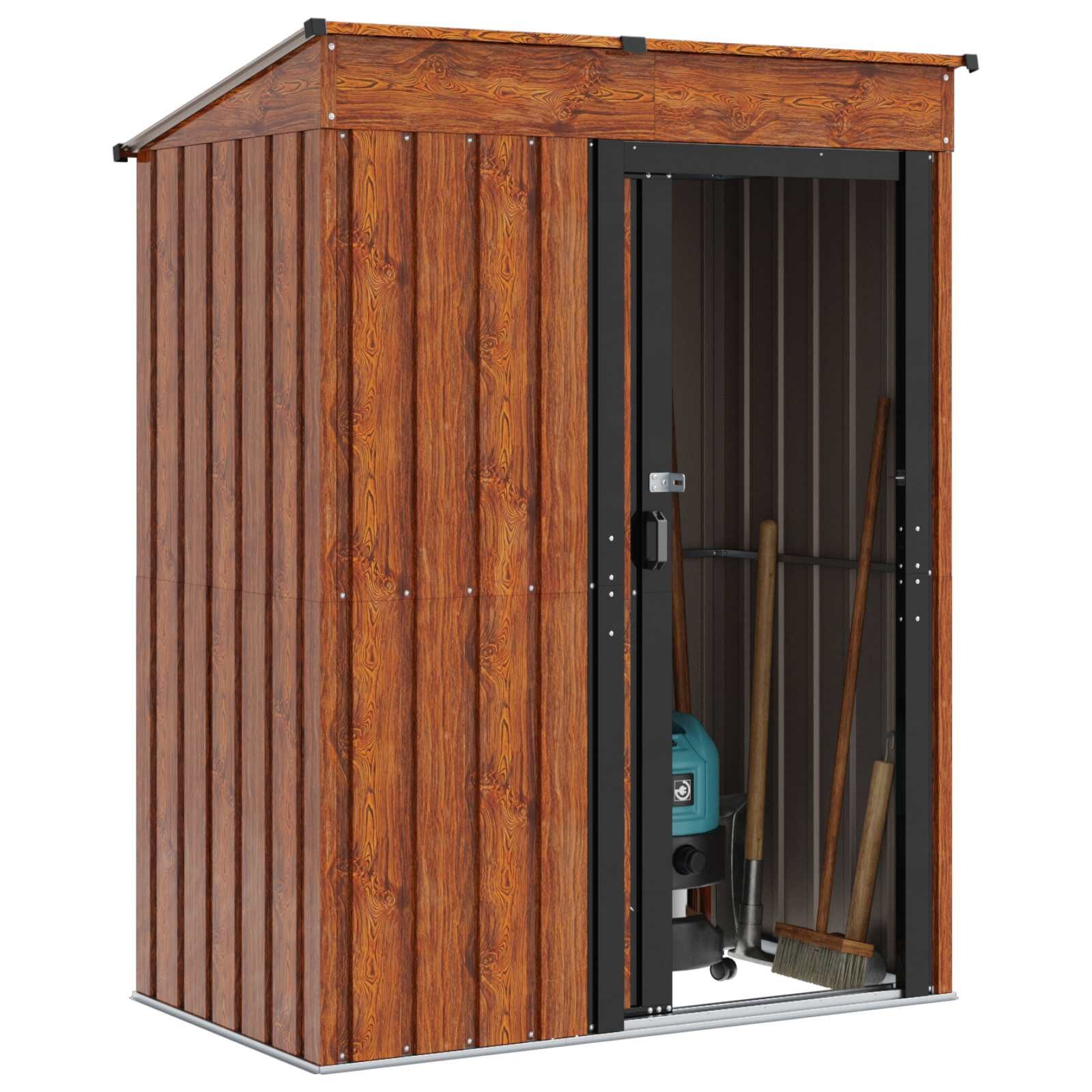 vidaXL Gartenhaus Gartenhütten Braun 137 x 81 x 180 cm Metall