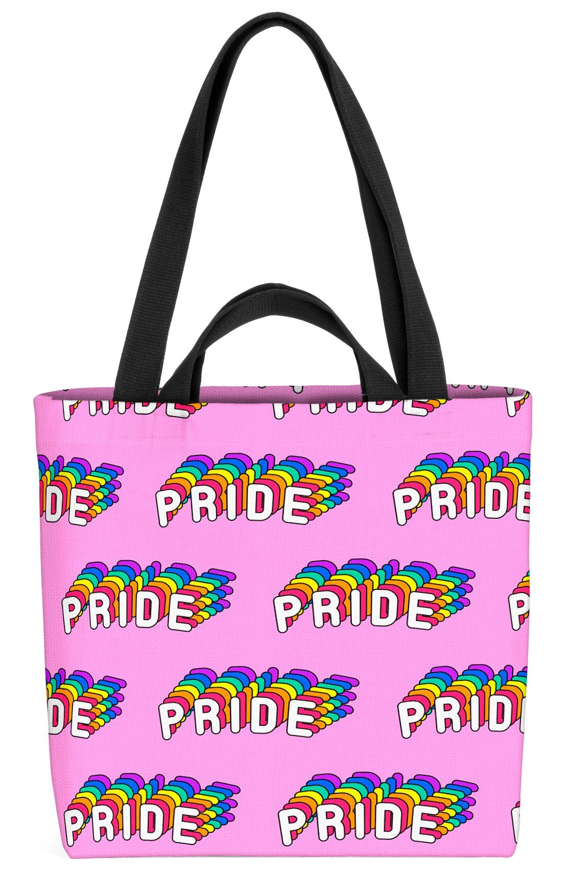 VOID Henkeltasche (1-tlg), Pride Pattern Rainbow Schriftzug Muster Comic Gay pride flag parade c