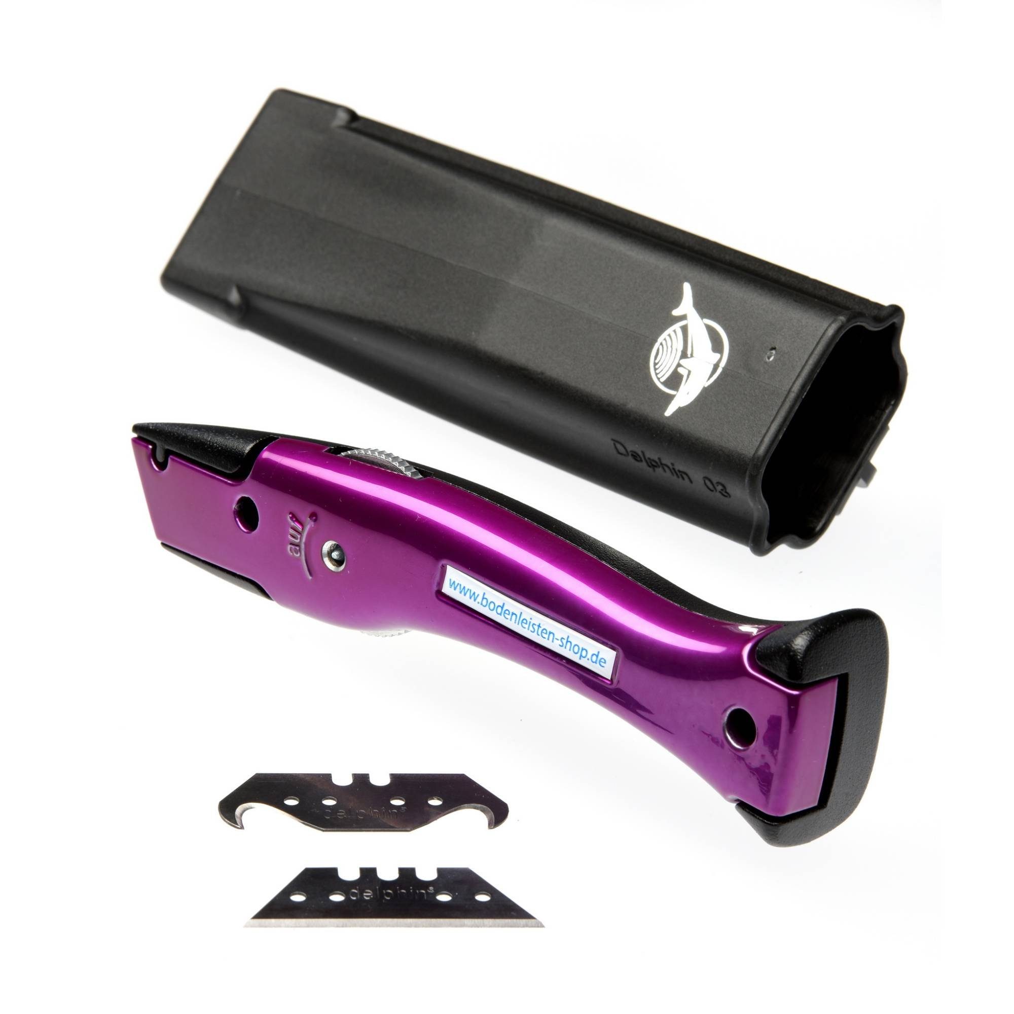 - Candy Delphin Universalmesser Style-Edition Violett Delphin®-03 Cutter Schwarz matt Cuttermesser