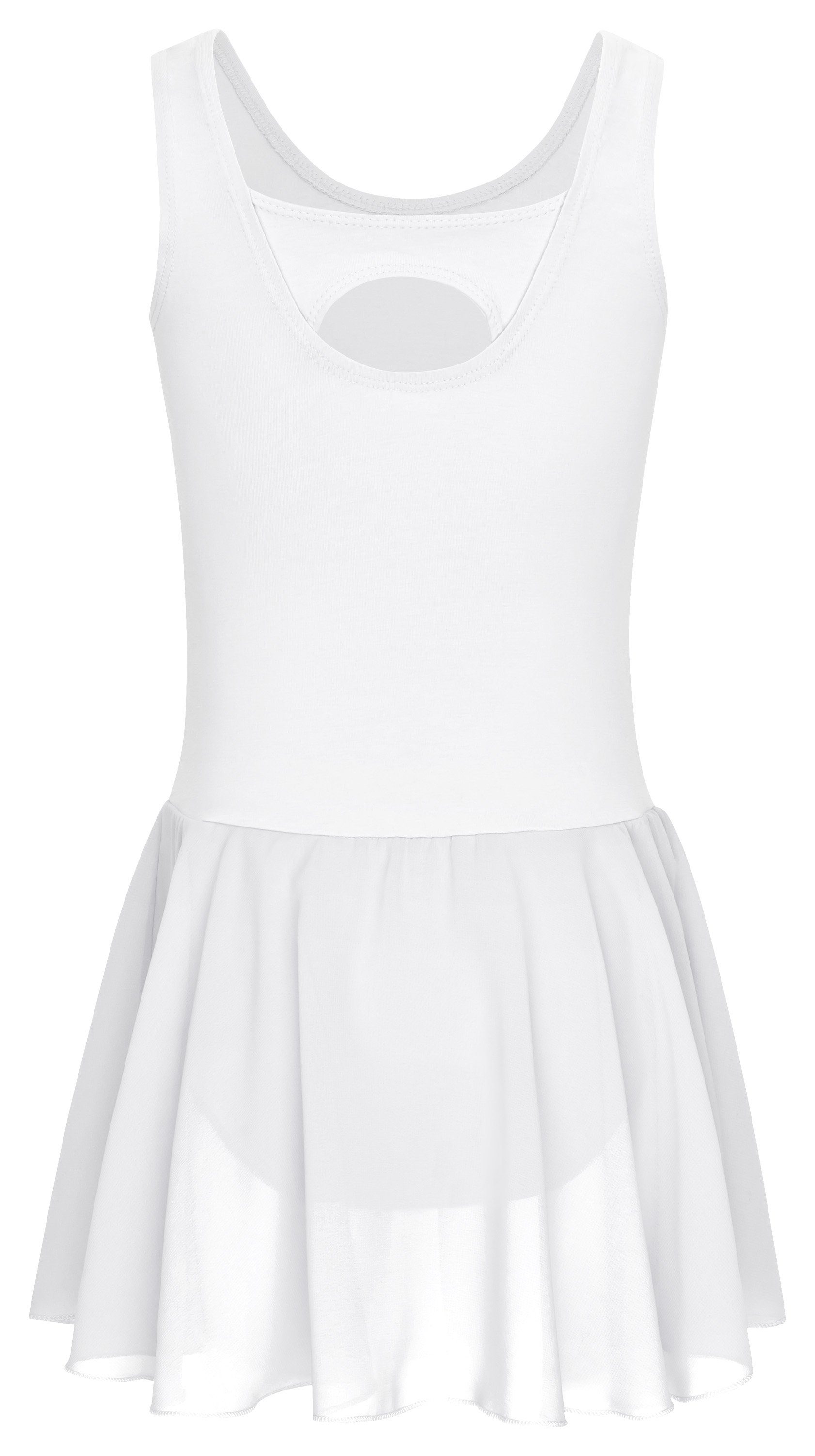 tanzmuster Chiffonkleid Ballettkleid Bella aus weicher Baumwolle Ballettbody mit Schlüssellochausschnitt für Mädchen fürs Kinder Ballett – Bild 2 von 5