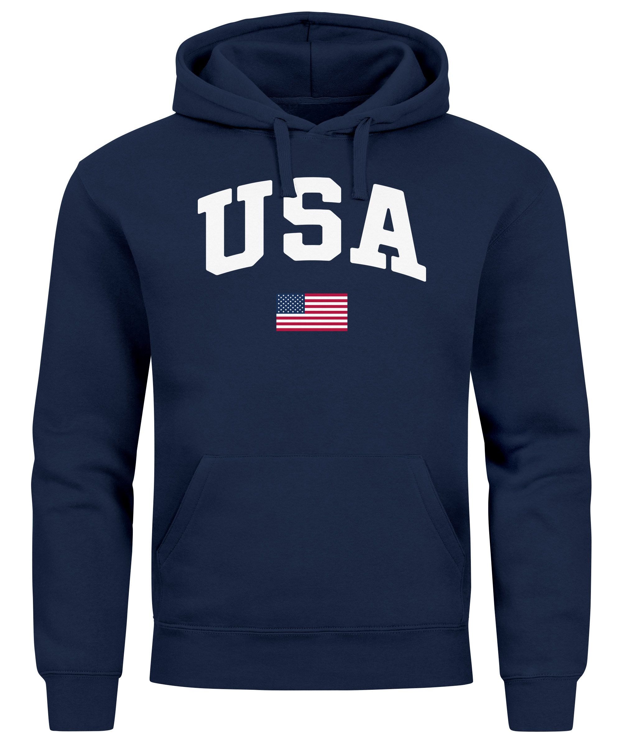 Neverless Hoodie Hoodie Herren USA Schriftzug günstig online kaufen