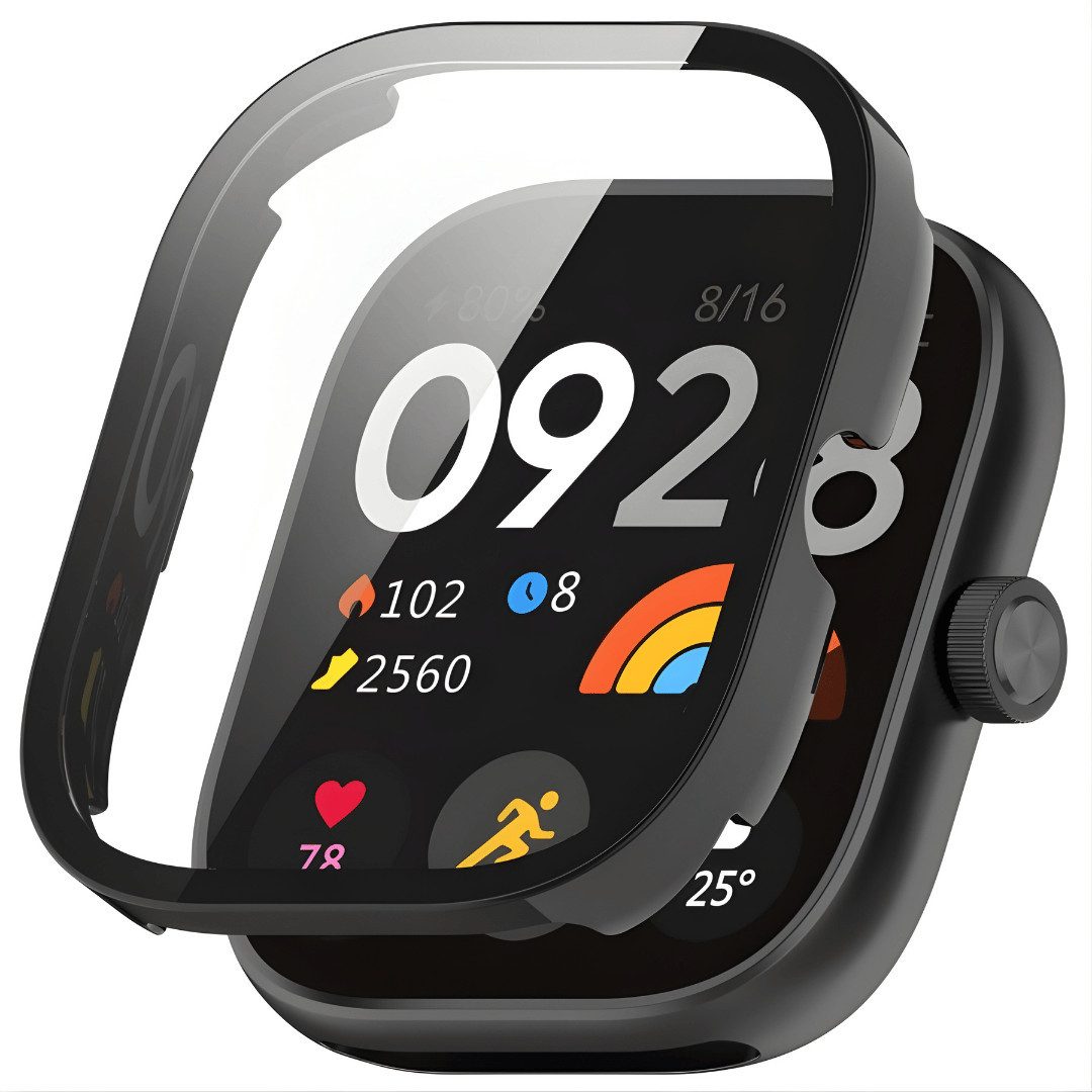 SmartUP Smartwatch-Hülle für Xiaomi Redmi Watch 5 Schutzglas Panzerfolie Display Case Cover 9H 2,1, 360 Grad Schutz, präzise Aussparungen