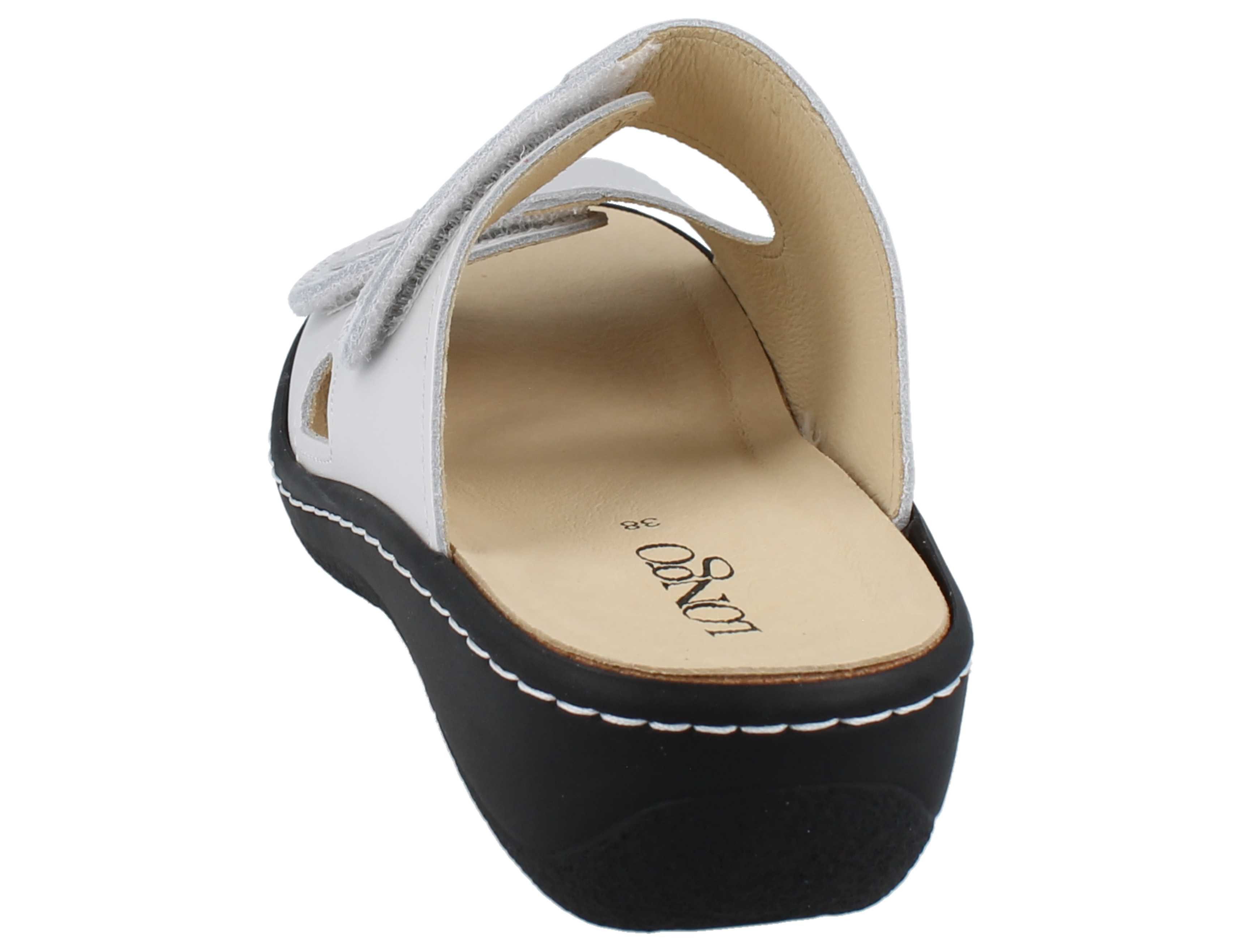 Longo LONGO Damen Pantolette silber perle Effektleder - Größe: 37 Pantolette Wechselfußbett