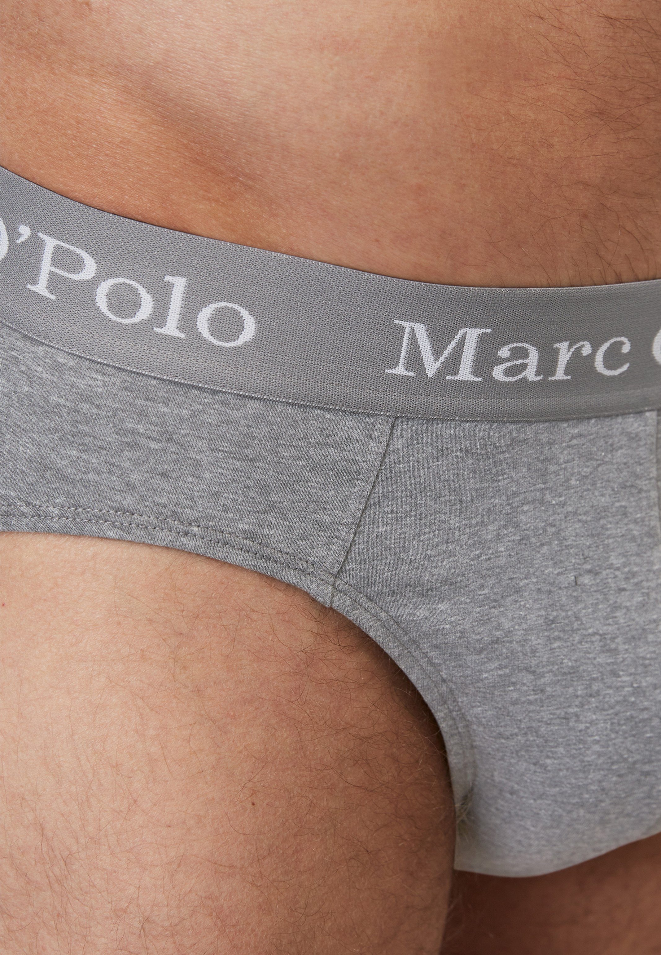 Marc O'Polo Slip 6er / Black/Navy/Grey Cotton Elements Slip - 6-St) Organic - Pack - Unterhose Melange Eingriff (Spar-Set, Ohne Baumwolle