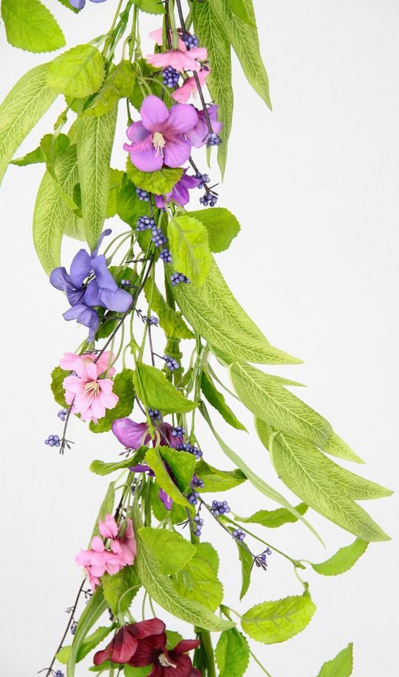 Kunstblume Blütenranke, I.GE.A., Höhe 150 cm, Blumenranke  Stiefmütterchenranke Girlande EfeuRaum Wand Hochzeit