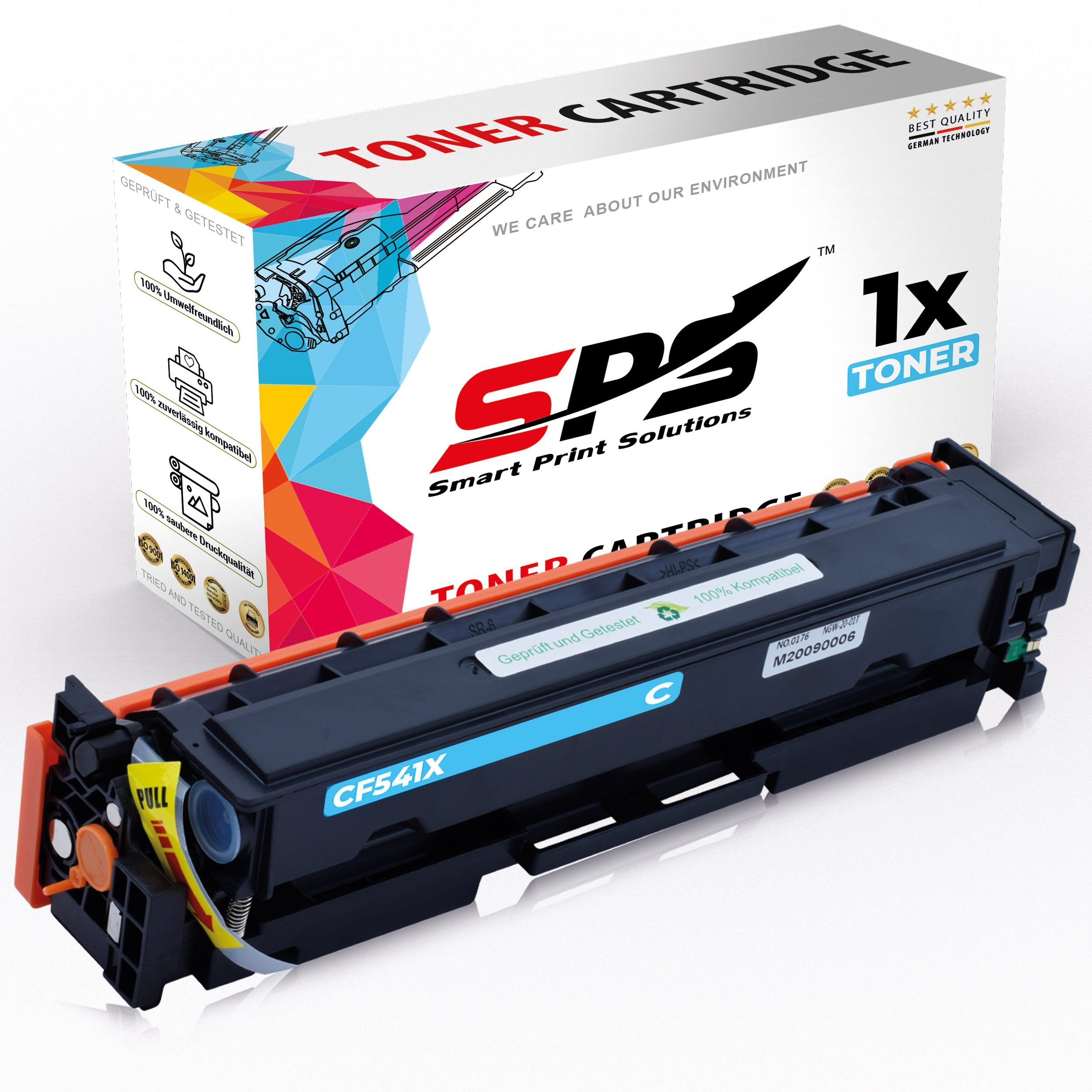 SPS Tonerkartusche Kompatibel für HP Color Laserjet Pro M254DW (T6B60, (1er Pack, 1-St., 1 x Toner (Für HP CF541X Cyan)