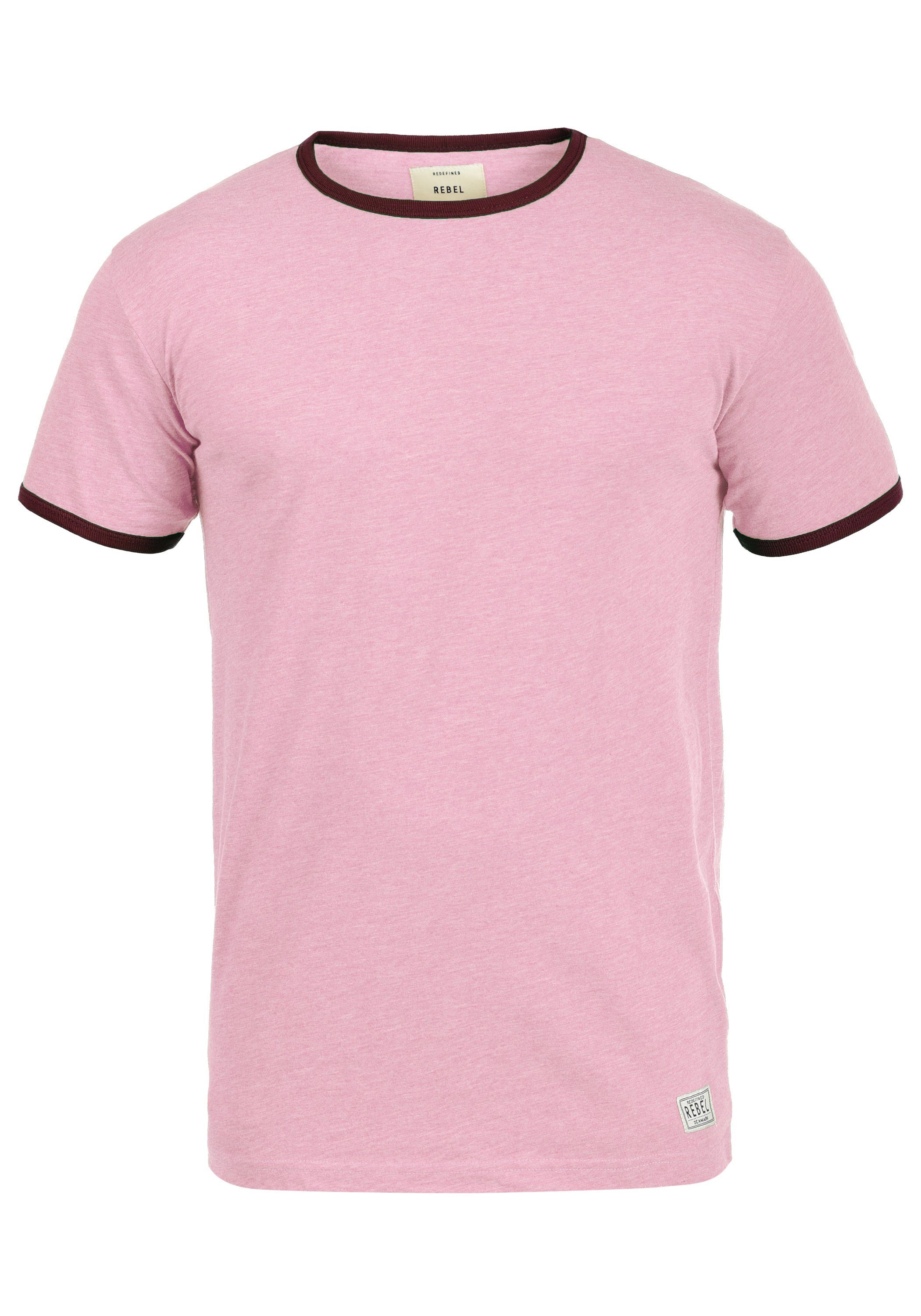 REDEFINED REBEL Rundhalsshirt Madison Kurzarmshirt mit farblich abgesetztem Kragen und Ärmelsaum