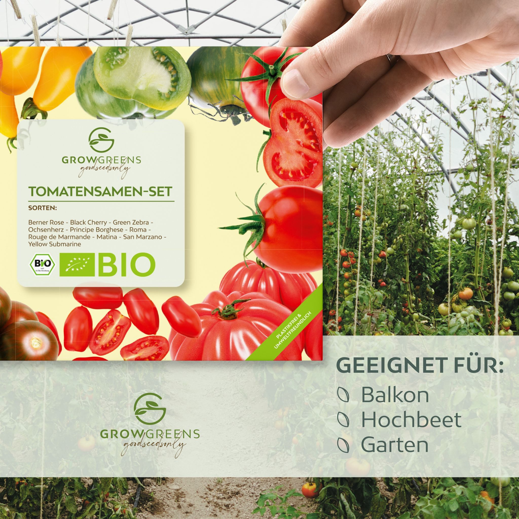 Growgreens Gemüsesamen BIO Tomatensamen Set (10 Sorten) - Tomaten Anzuchtset aus bio. Anbau, Gemüse – Bild 5 von 5