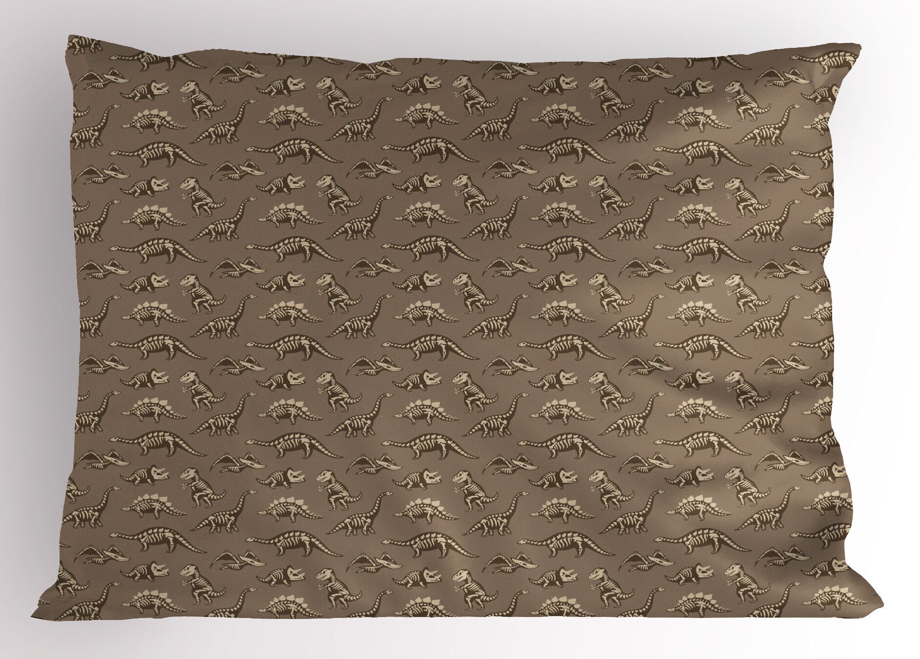 Kissenbezüge Dekorativer Queen Size Gedruckter Stück), Skelett (1 Doodle Dinosaurier Abakuhaus Kopfkissenbezug, Fossil