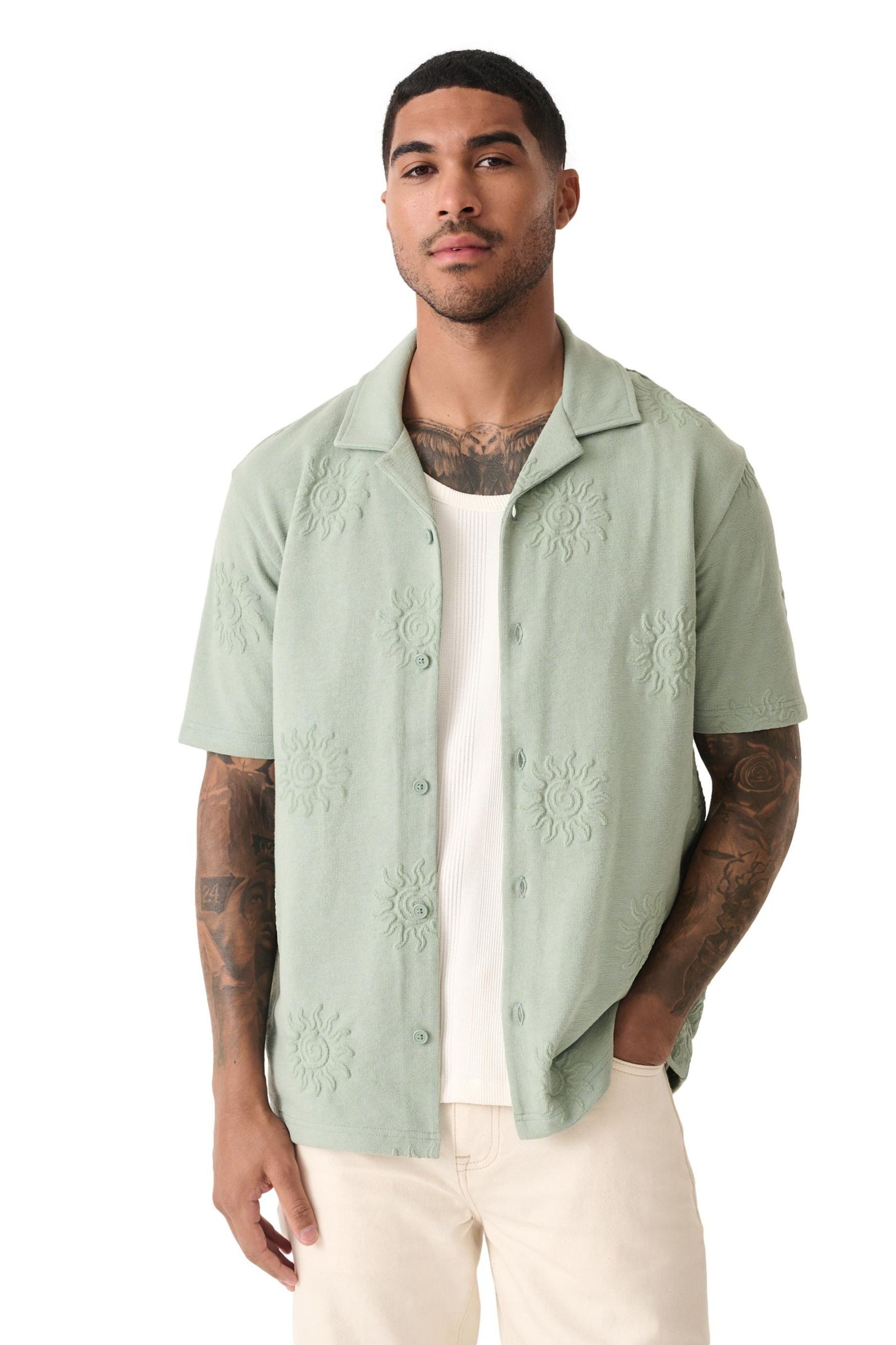 Kurzarmhemd Jersey-Hemd mit Grafikprint